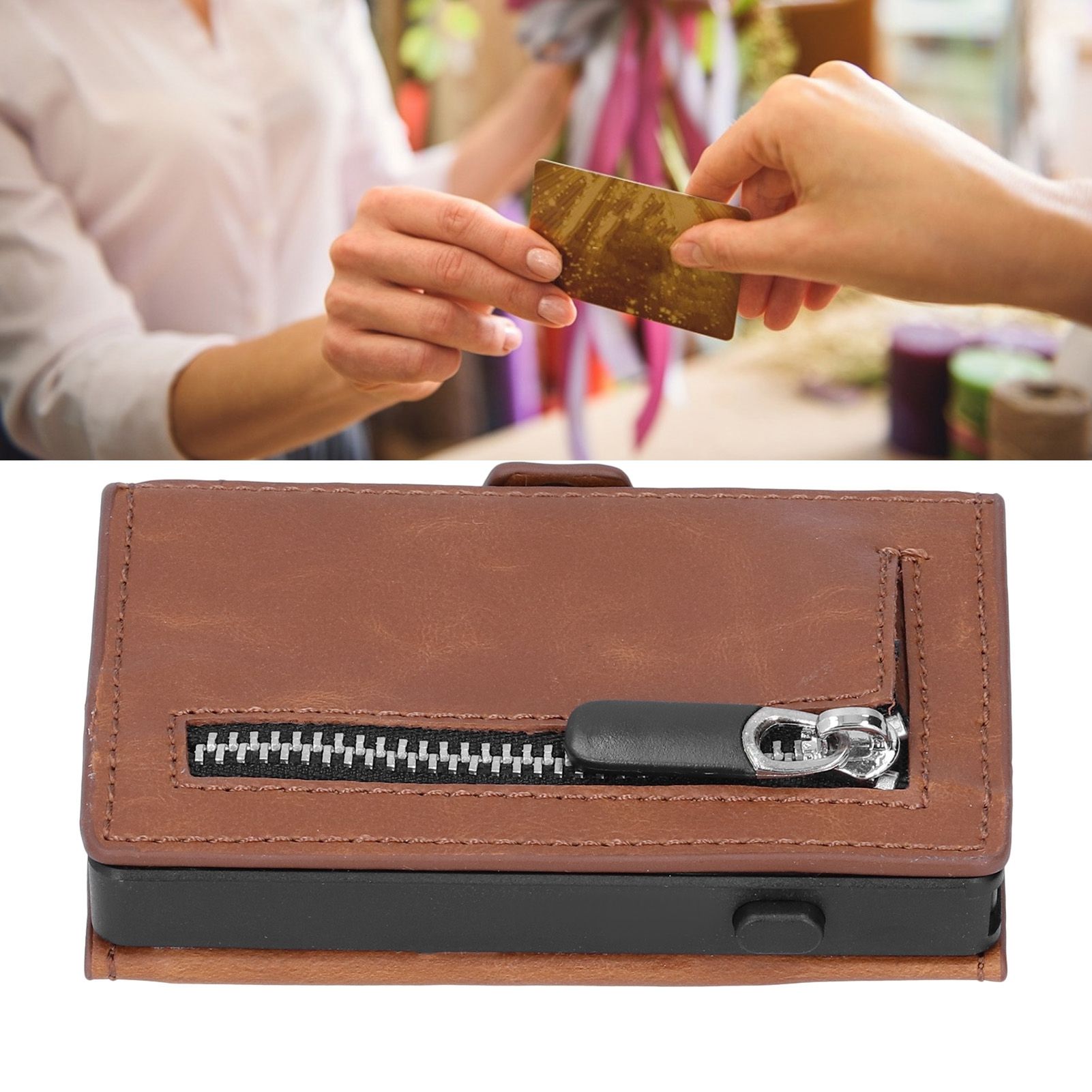 Portable Business Card Holder Travel Credit Card Case Organizer for Men and view 11