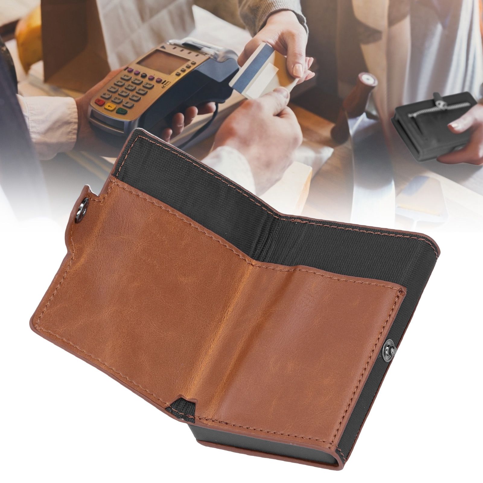 Portable Business Card Holder Travel Credit Card Case Organizer for Men and view 12