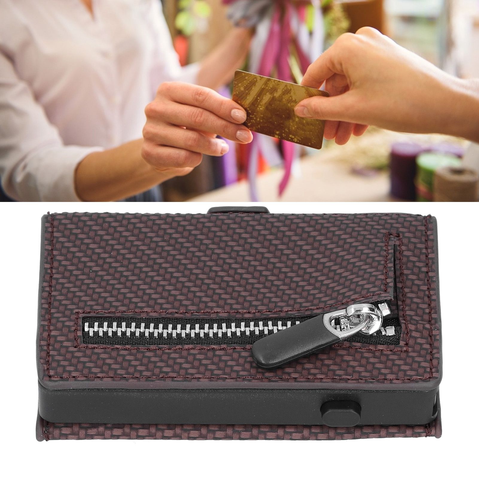 Portable Business Card Holder Travel Credit Card Case Organizer for Men and view 11