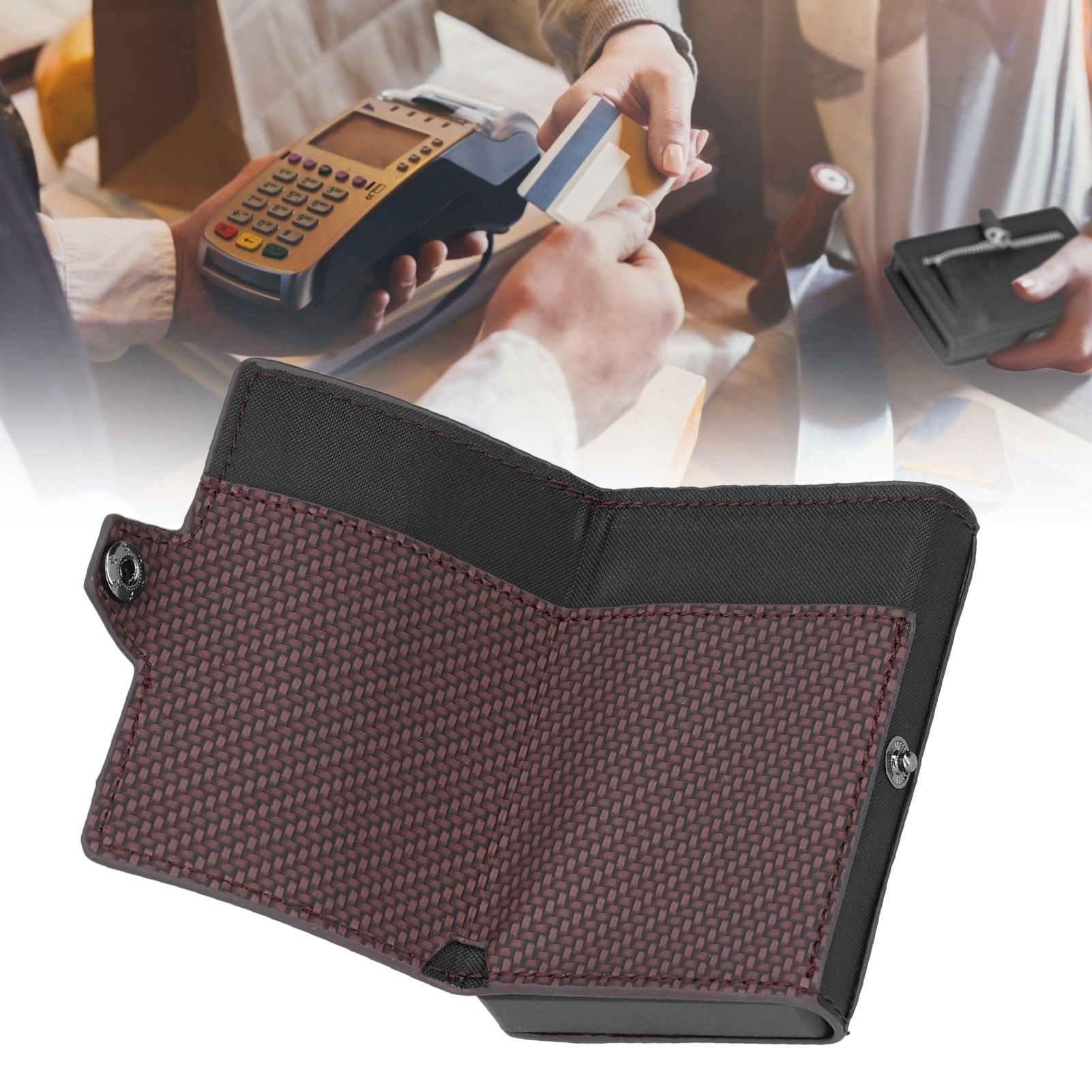 Portable Business Card Holder Travel Credit Card Case Organizer for Men and view 12