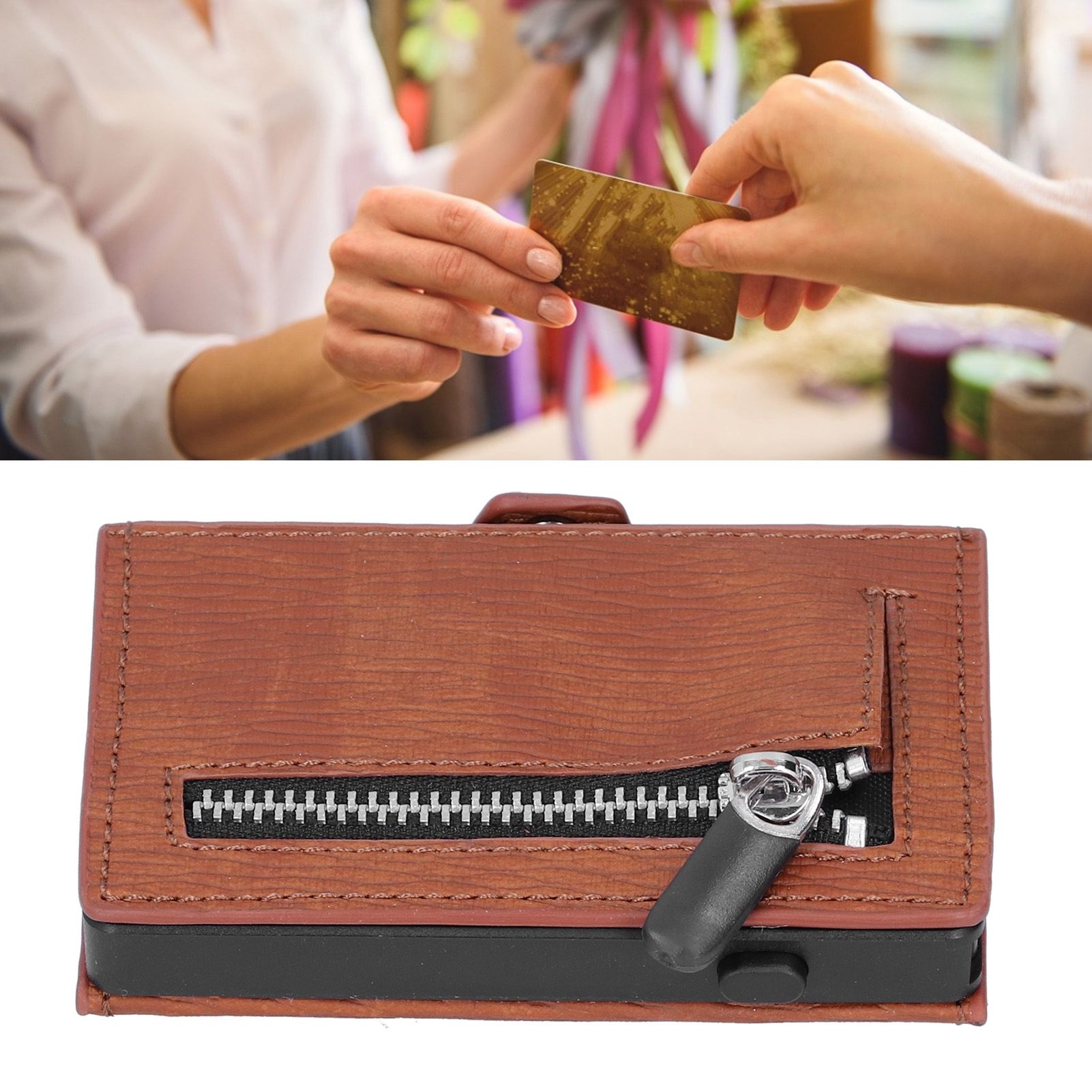 Portable Business Card Holder Travel Credit Card Case Organizer for Men and view 11