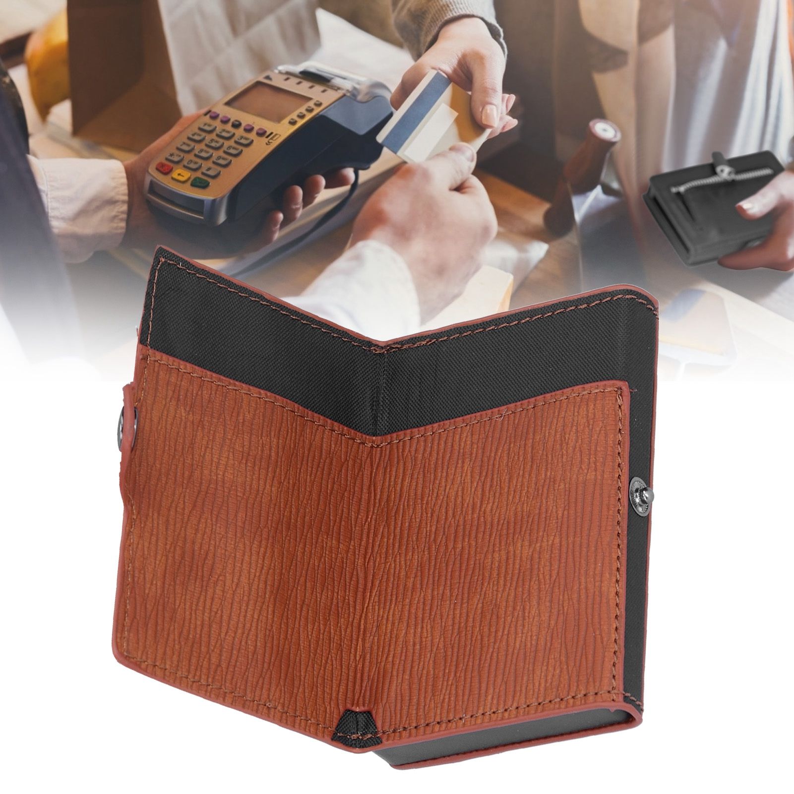 Portable Business Card Holder Travel Credit Card Case Organizer for Men and view 12