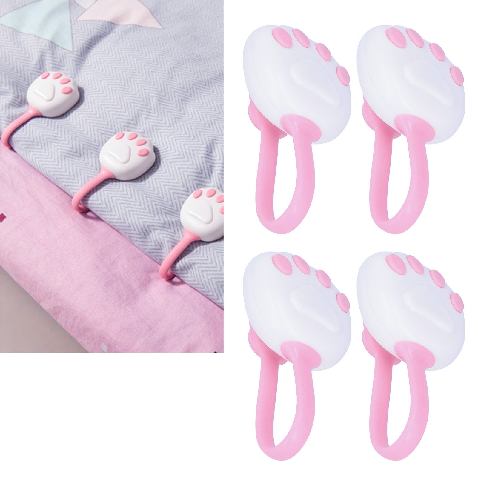 4Pcs Sheet Holder 4in 1 Quilt Buckle Holders Bed Sheet Clips Non Slip Bed view 11