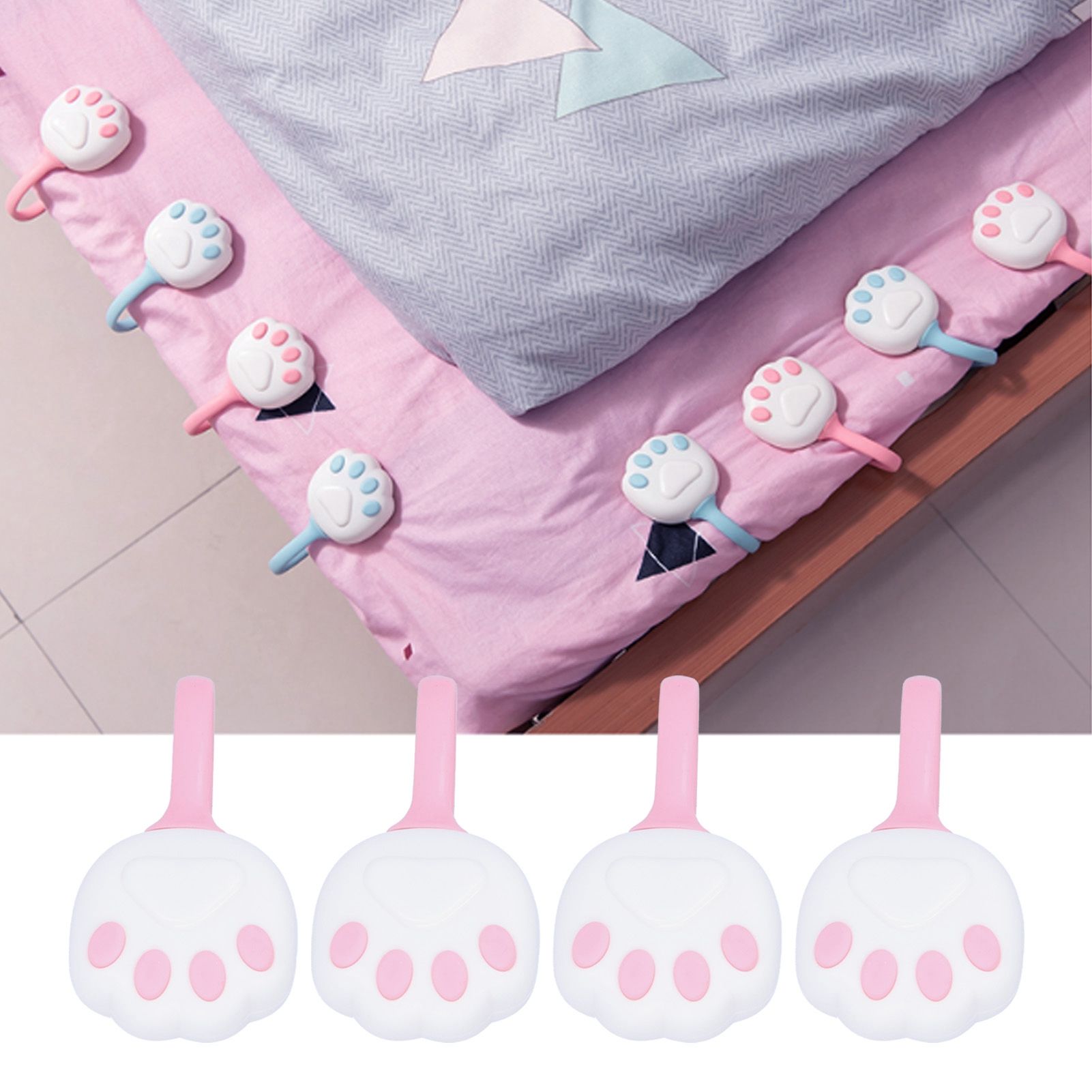4Pcs Sheet Holder 4in 1 Quilt Buckle Holders Bed Sheet Clips Non Slip Bed view 12