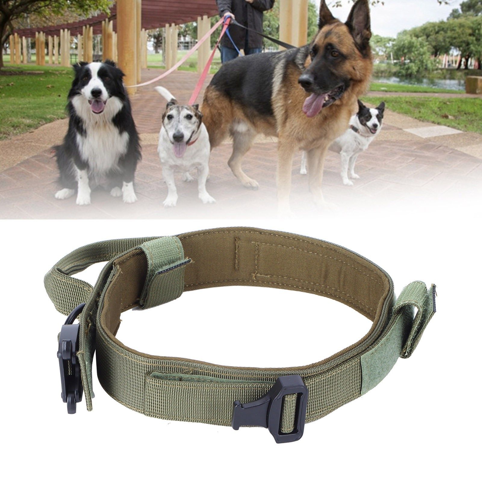 Pet Dog Collar Nylon Training Hunting Traction Collar with Steel Buckle Pet view 11