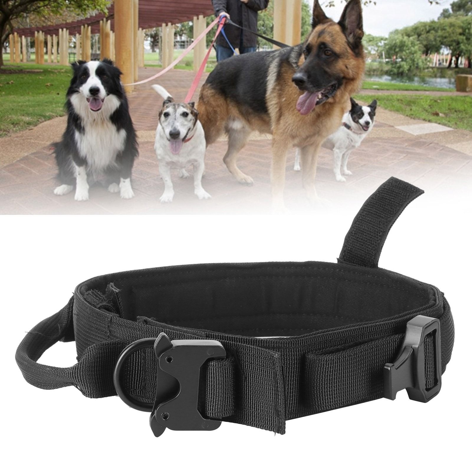 Pet Dog Collar Nylon Training Hunting Traction Collar with Steel Buckle Pet view 12
