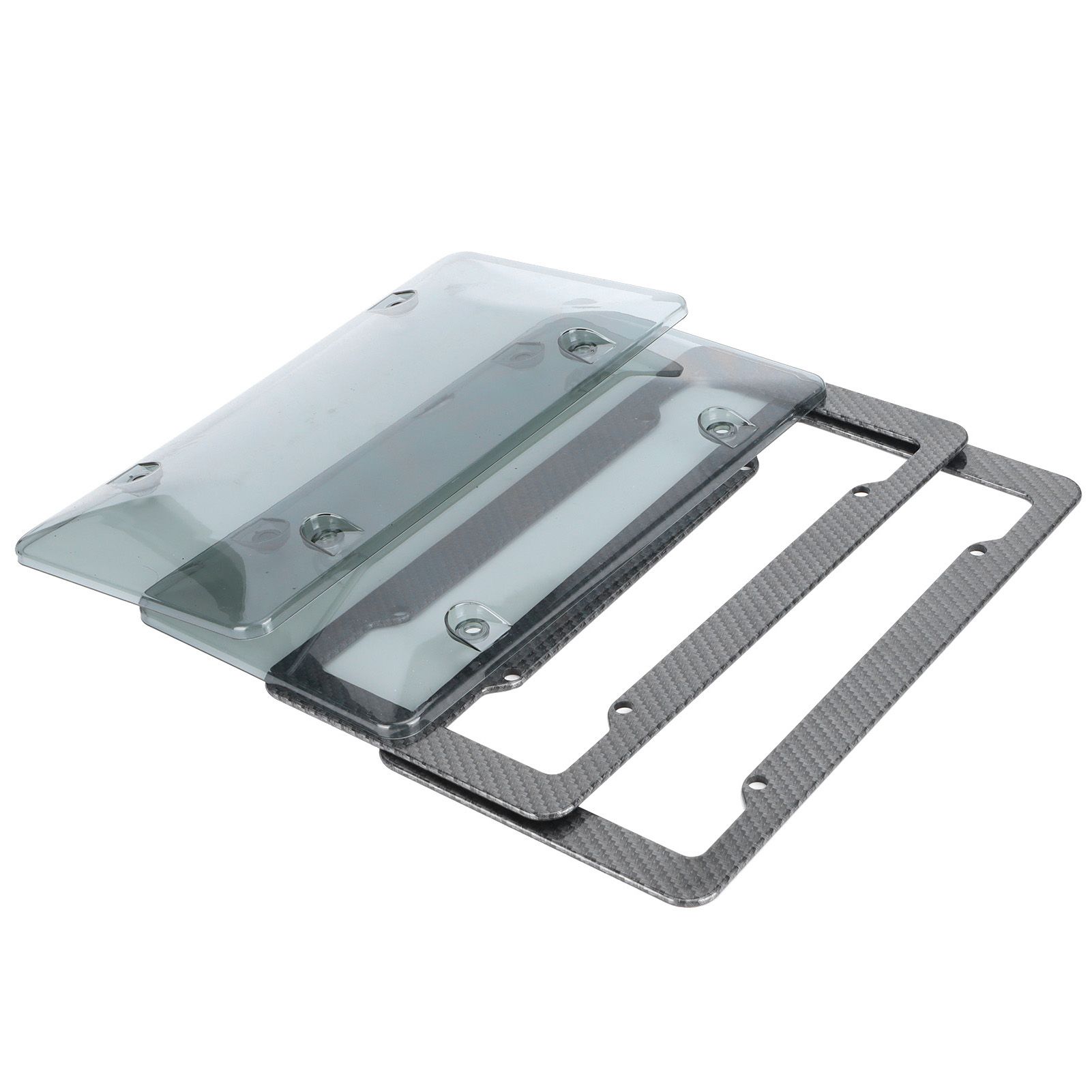 Canada Standard Carbon Fiber Style License Plate Frames Protective Cover Kit view 6