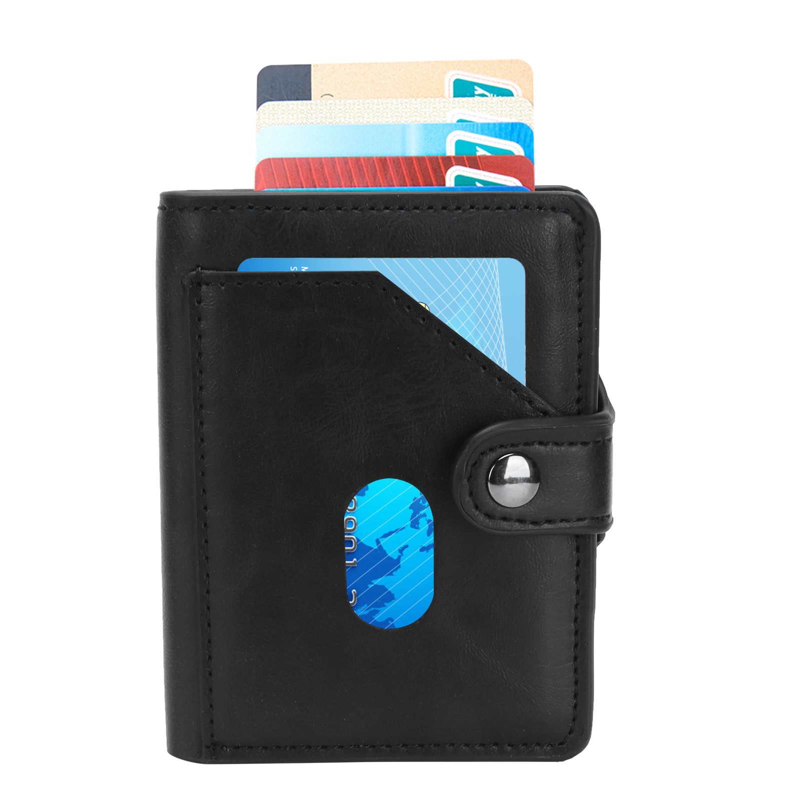 Automatic Credit Card Holder Wallet Portable Business Card Case Anti Theft view 11