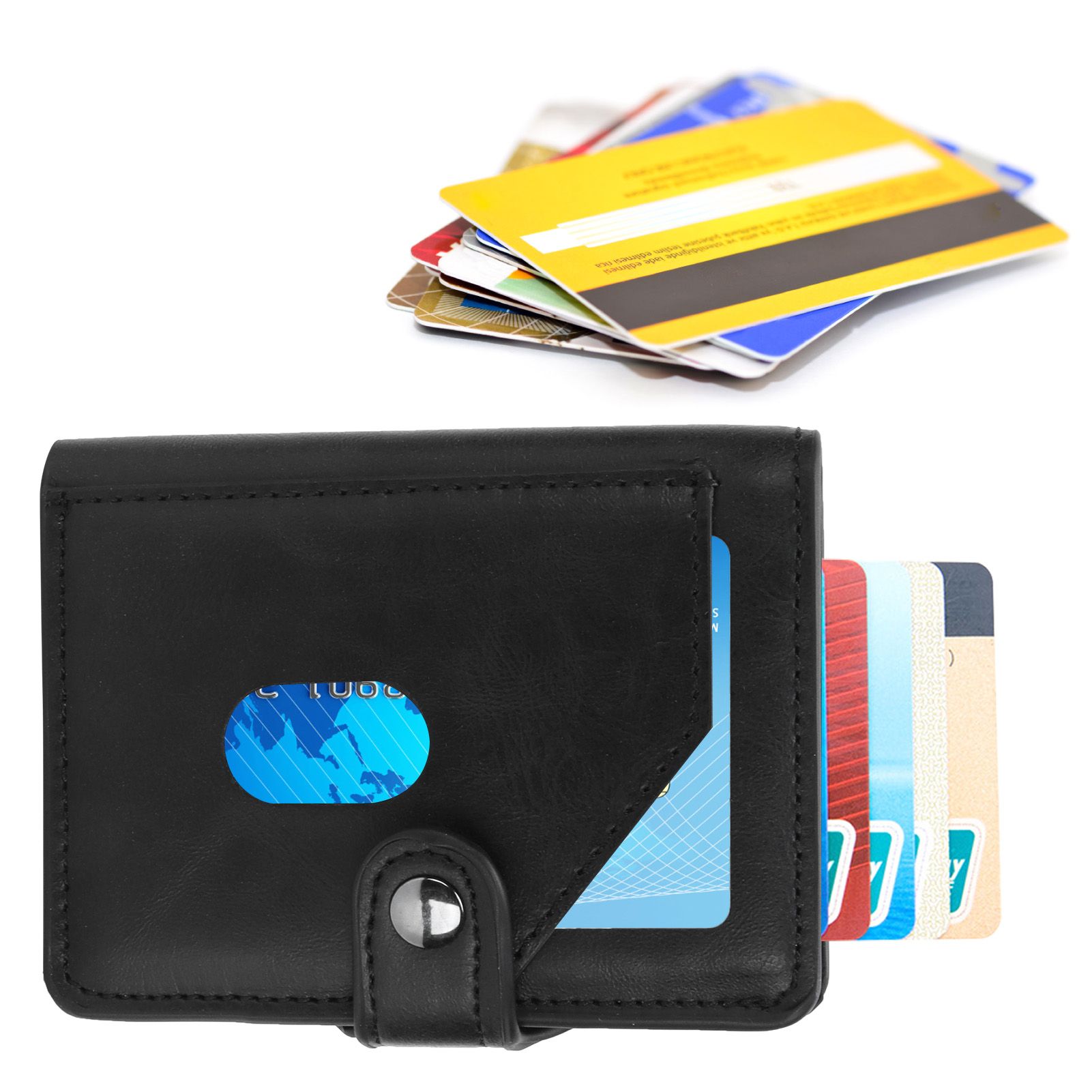 Automatic Credit Card Holder Wallet Portable Business Card Case Anti Theft view 12