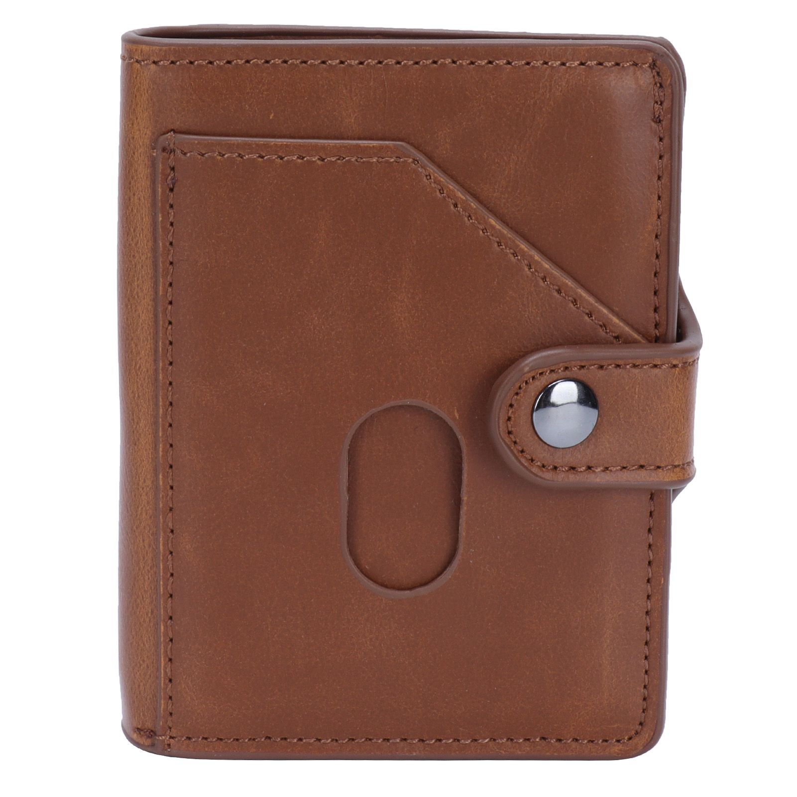 Automatic Credit Card Holder Wallet Portable Business Card Case Anti Theft view 2