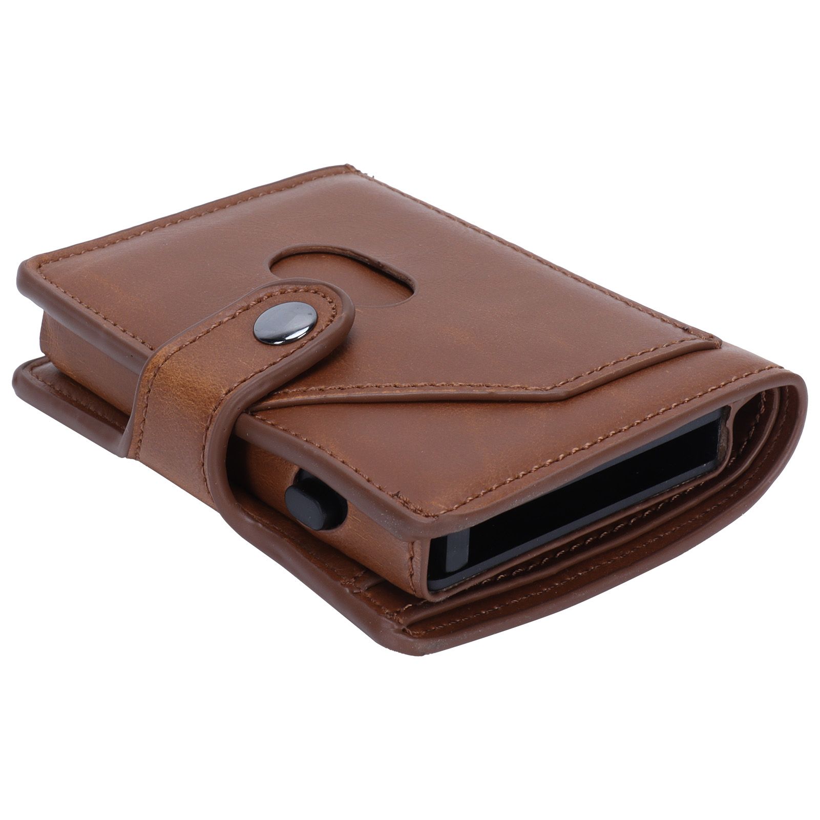 Automatic Credit Card Holder Wallet Portable Business Card Case Anti Theft view 4