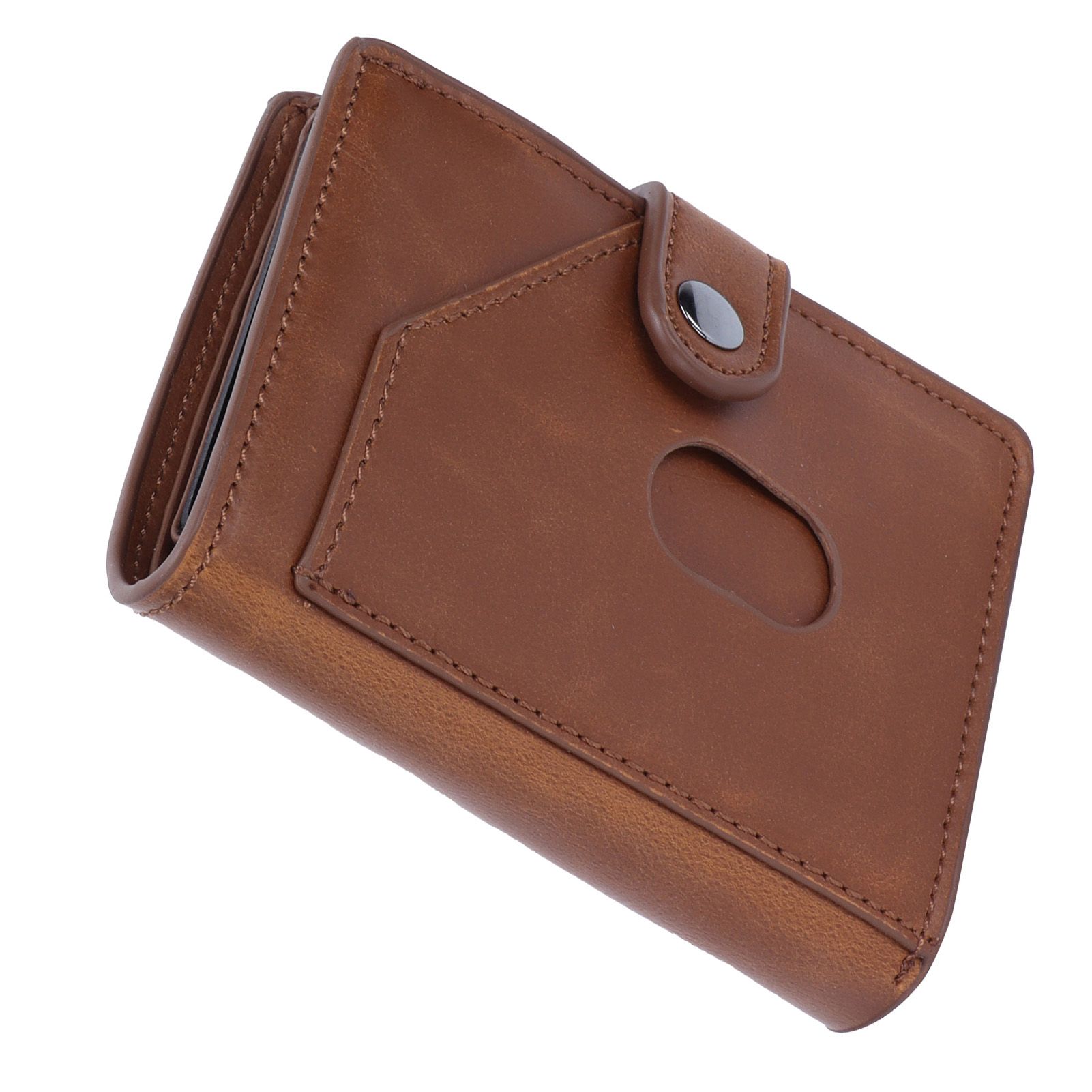 Automatic Credit Card Holder Wallet Portable Business Card Case Anti Theft view 7