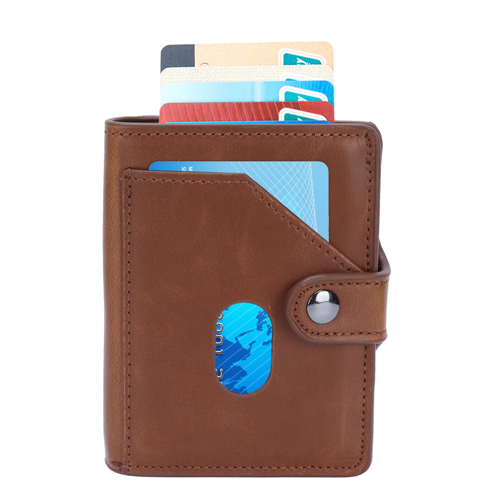 Automatic Credit Card Holder Wallet Portable Business Card Case Anti Theft view 11