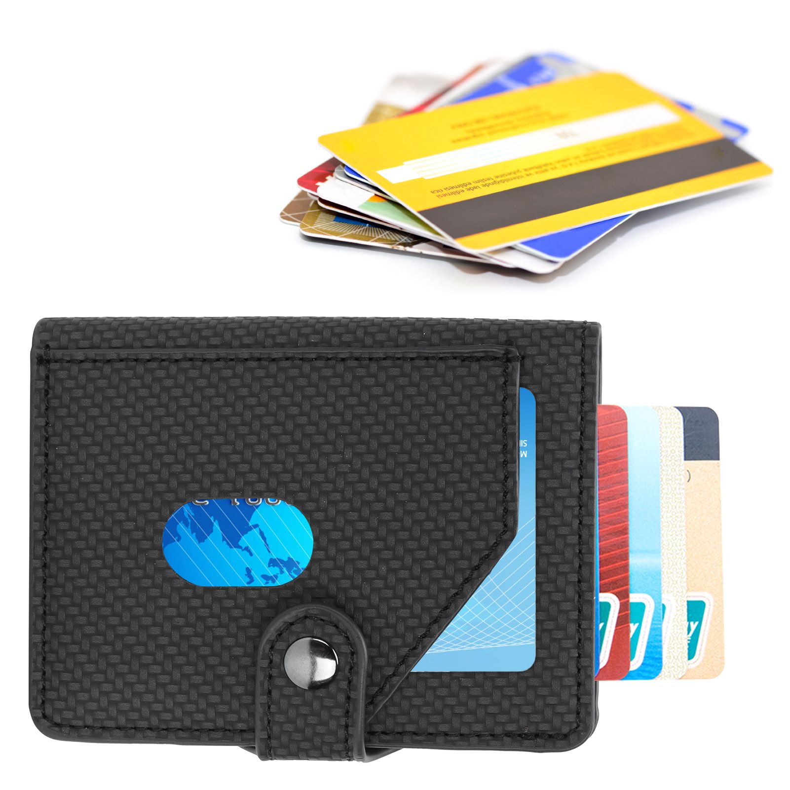 Automatic Credit Card Holder Wallet Portable Business Card Case Anti Theft view 12