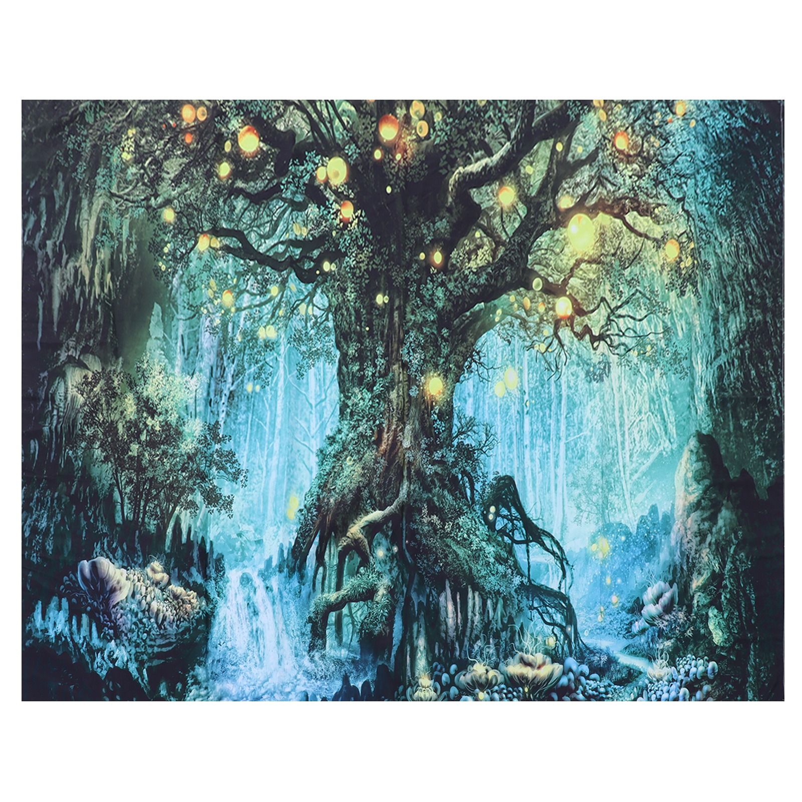 Forest Tree Pattern Tapestry Wall Hanging Beach Blanket Home Background Art view 2