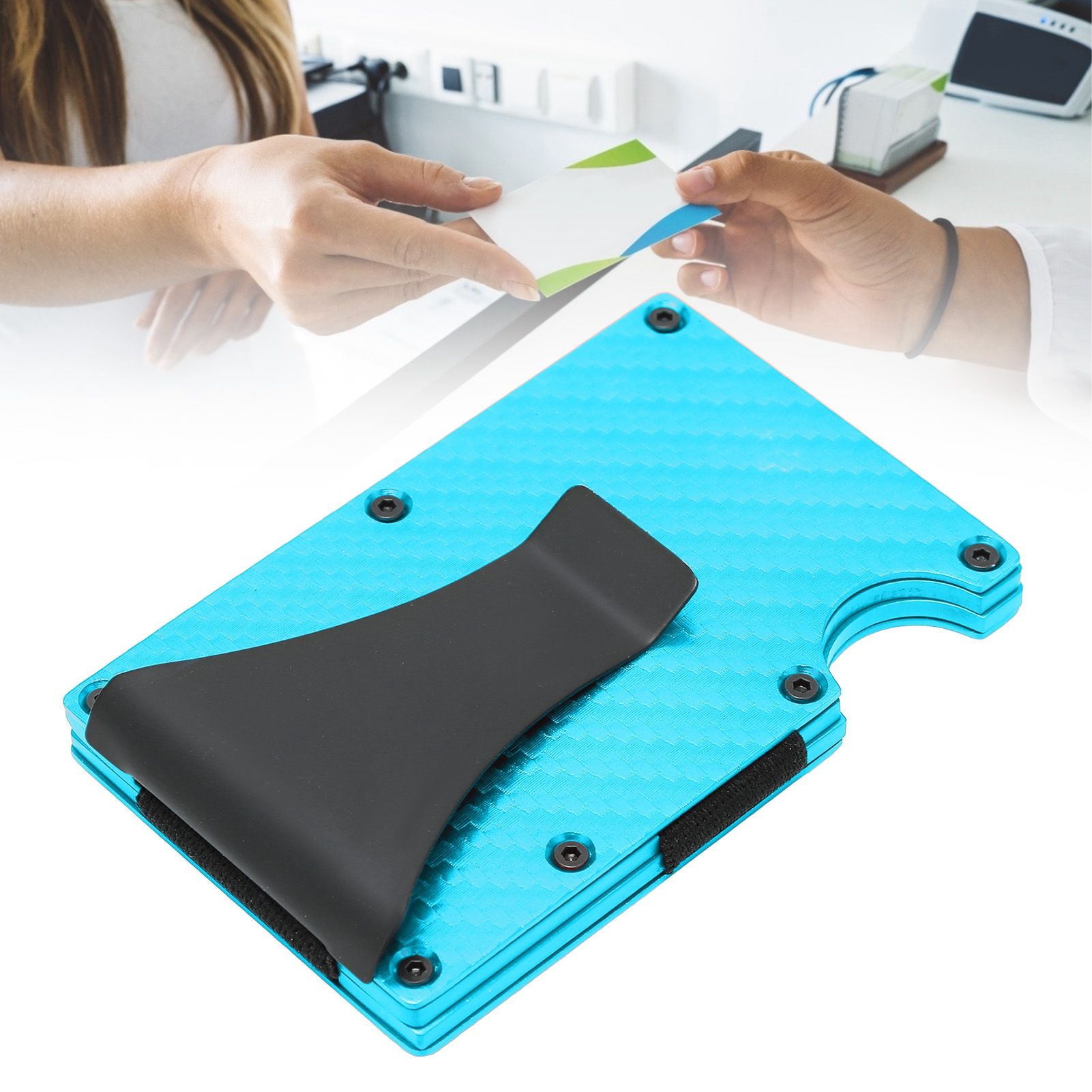 Stripe Pattern Business Card Holder Fashion Name Card Box Storage Case for Men view 12