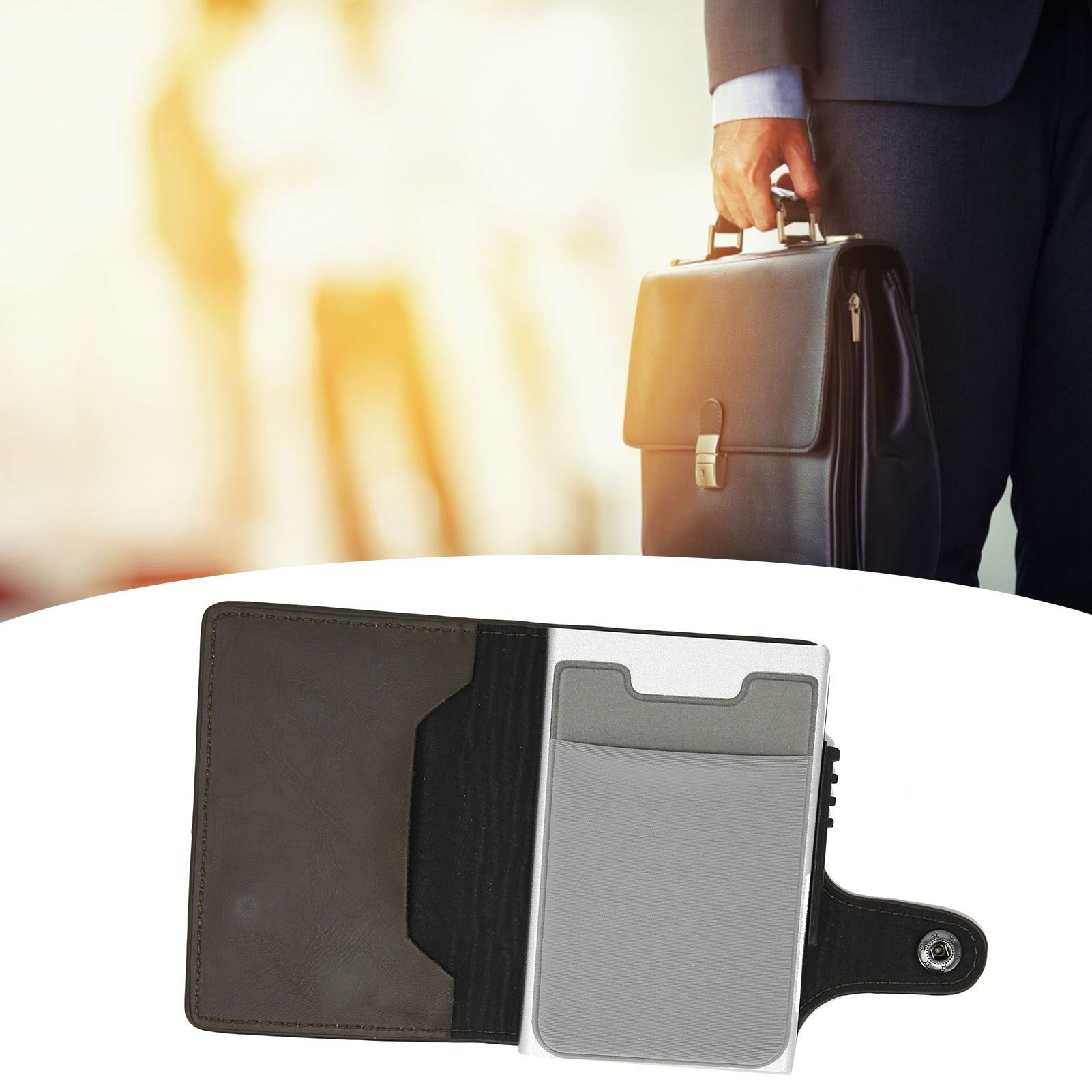 Card Holder Multifunction Fashion Wallet Aluminum Alloy AntiTheft Credit Card view 12