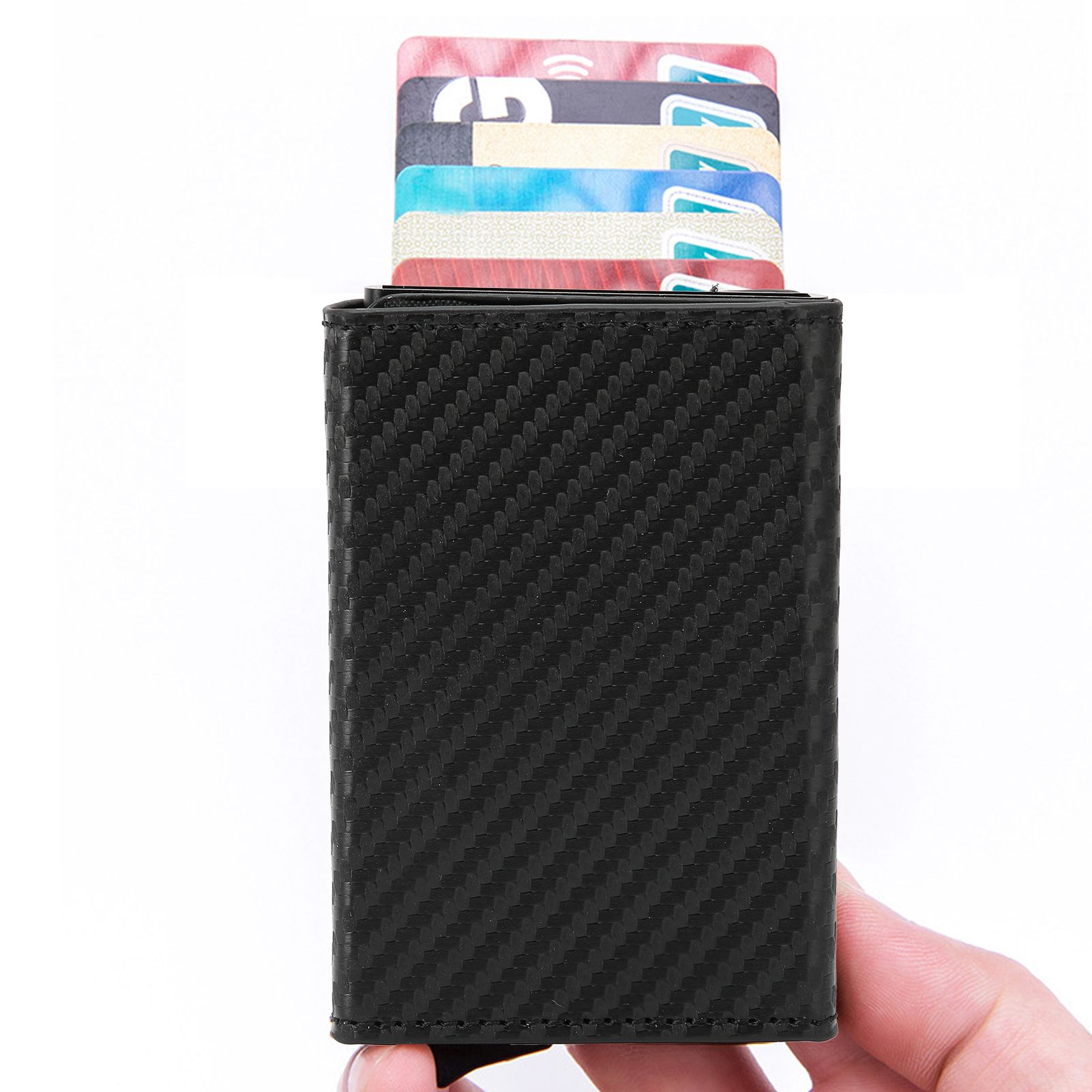 Automatic Business Card Holder Anti Theft Credit Card Case Bag Wallet with view 11