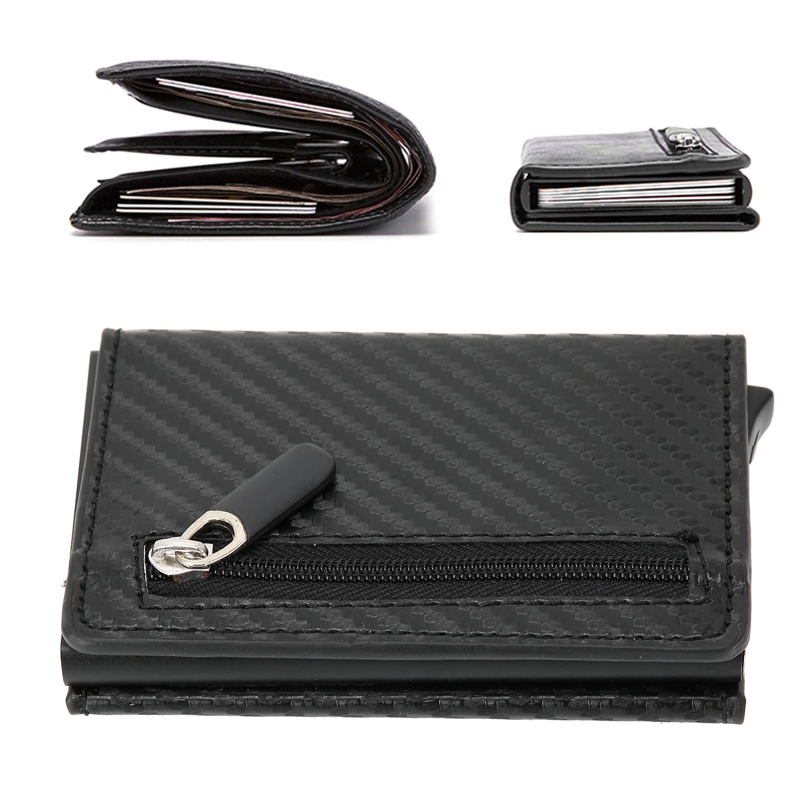 Automatic Business Card Holder Anti Theft Credit Card Case Bag Wallet with view 12