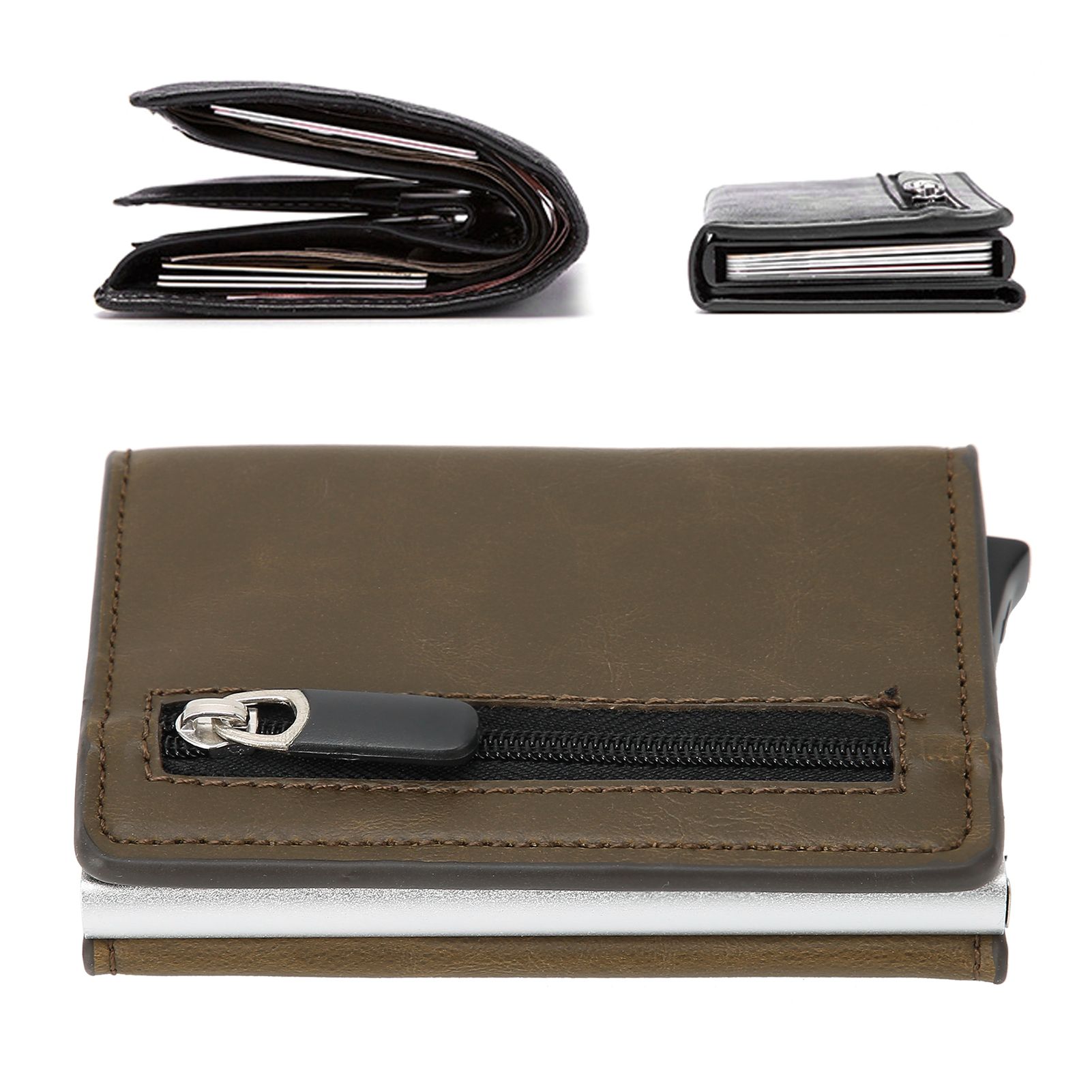 Automatic Business Card Holder Anti Theft Credit Card Case Bag Wallet with view 11