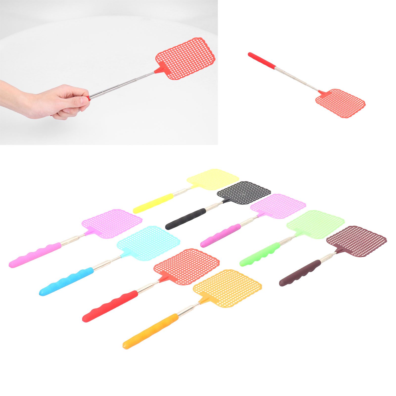 9PCS Mini Fly Swatter with Retractable Stainless Steel Rod for Home Dormitory view 11