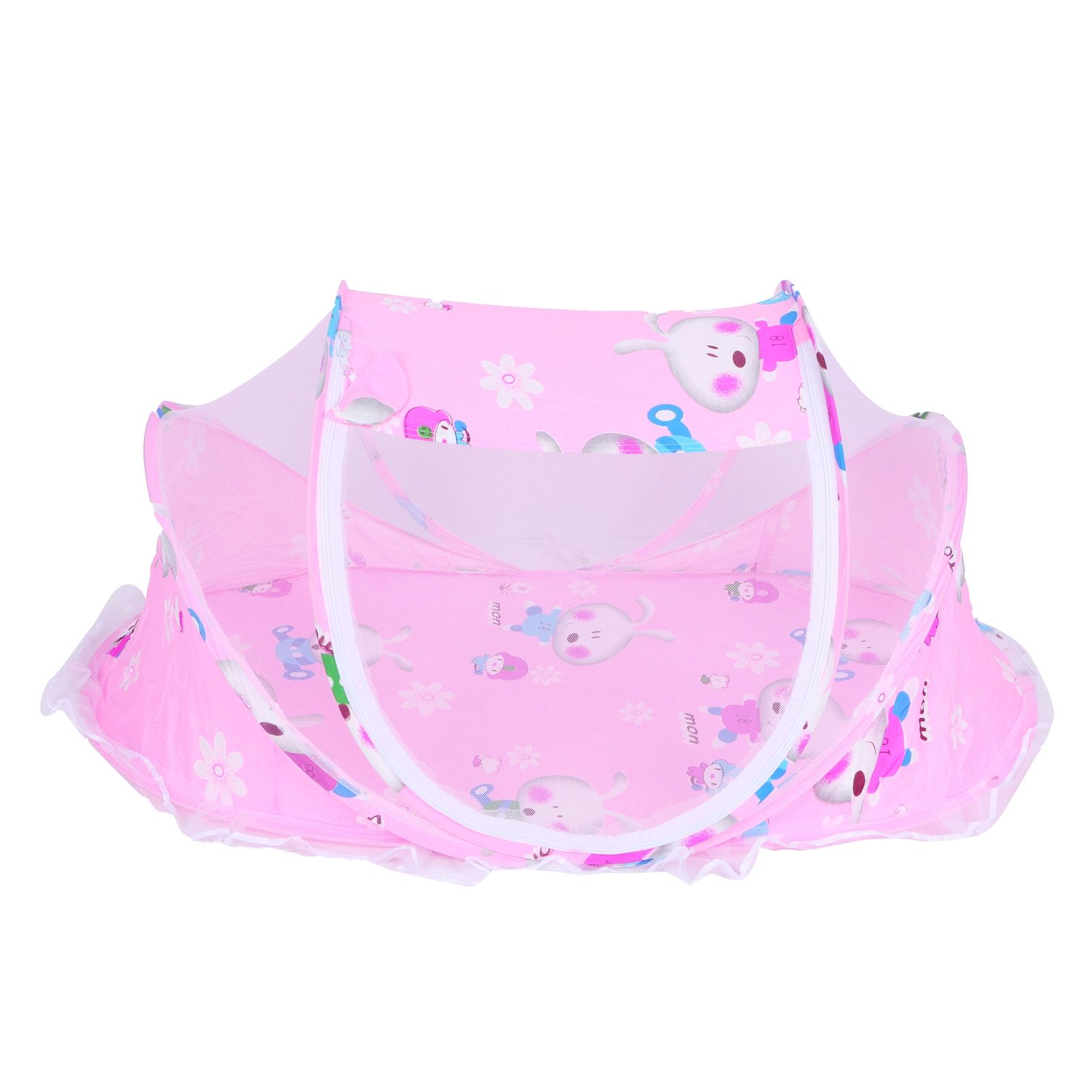 Foldable Baby MosquitoProof Bed with Cotton Pillow and Cotton Pad Baby