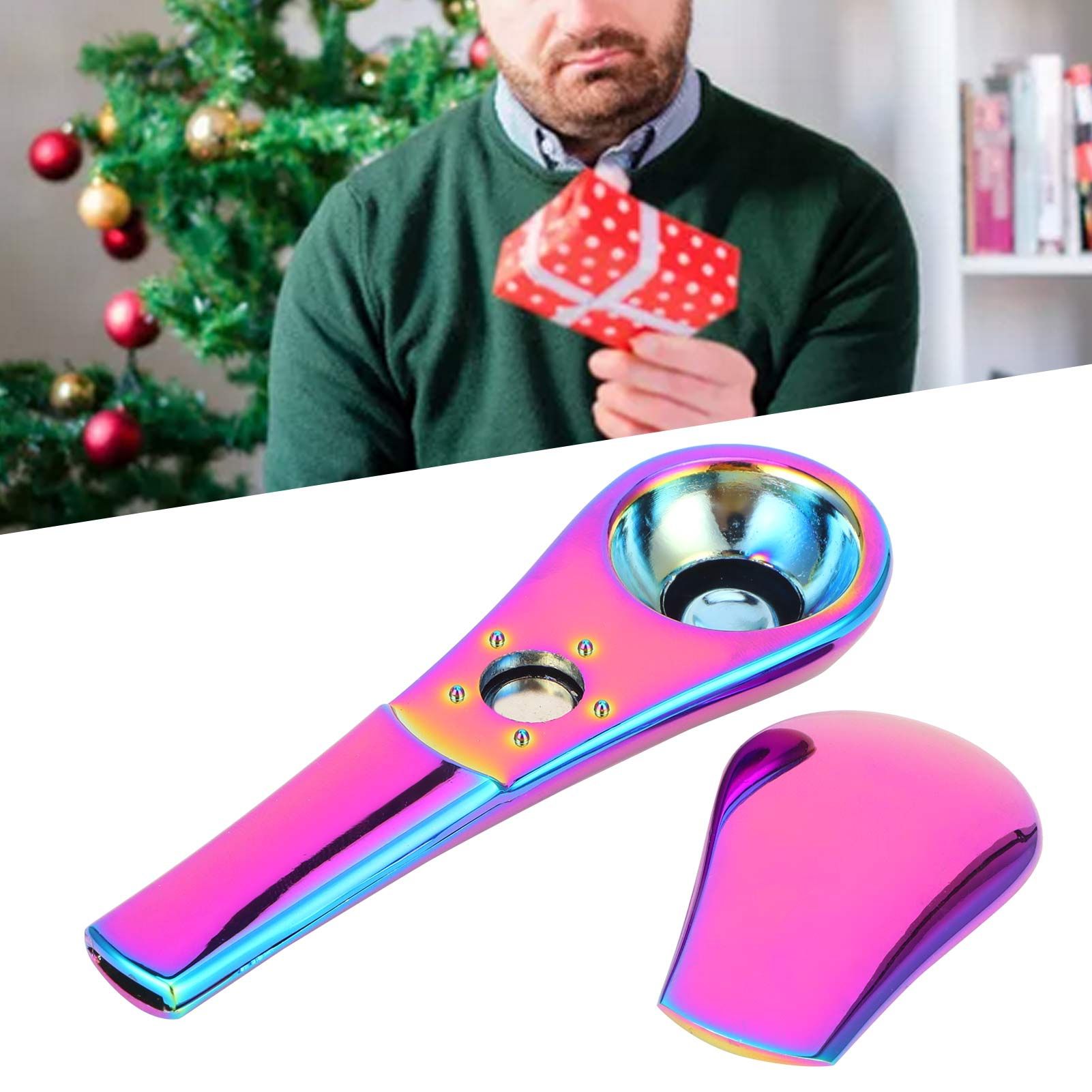 Smoking Pipe Set with Filter Mesh Brush SpoonShaped Metal Smoking Accessory Gift view 11