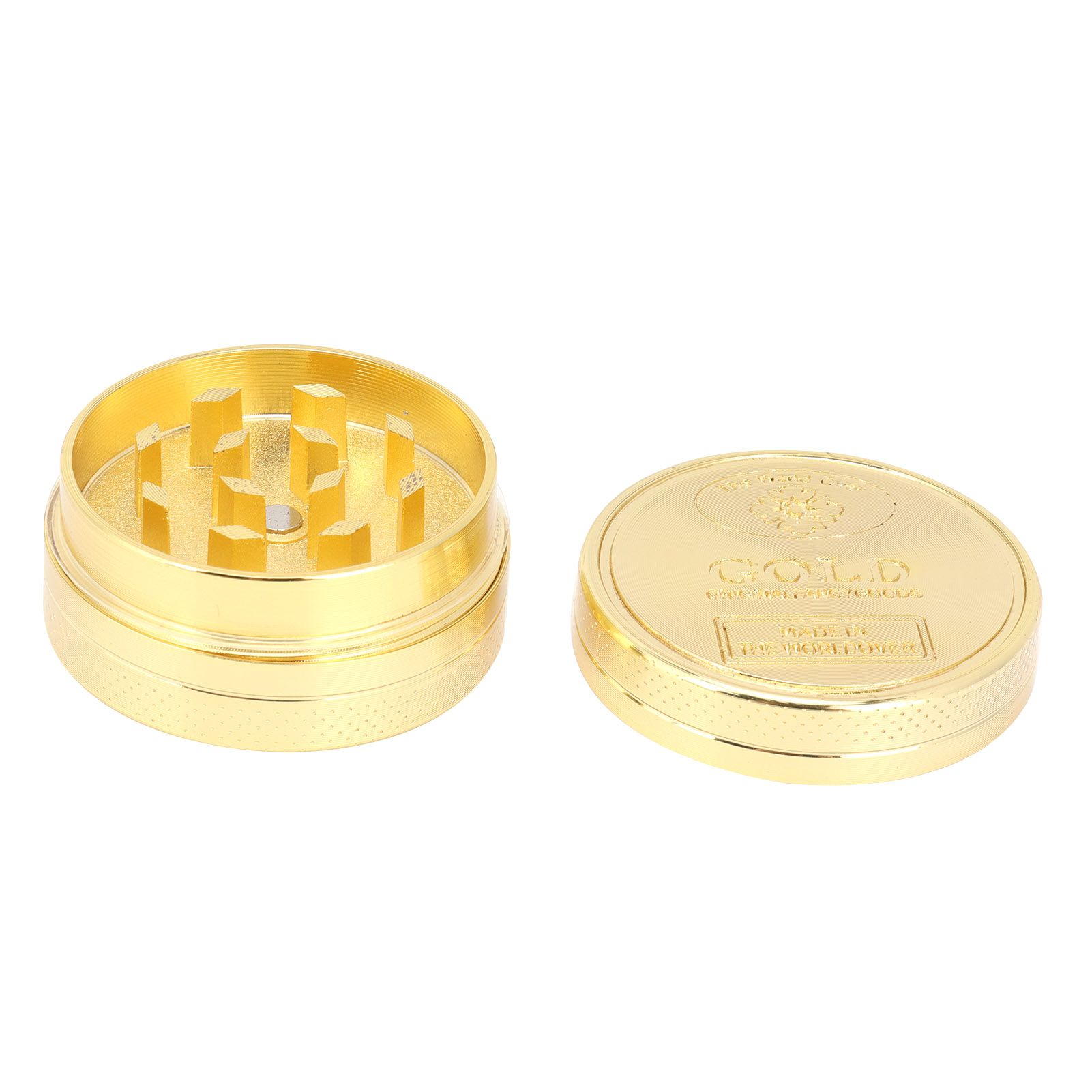 Golden Smoke Grinder Portable Mini Zinc Alloy Smoke Leaf Crusher Crushing