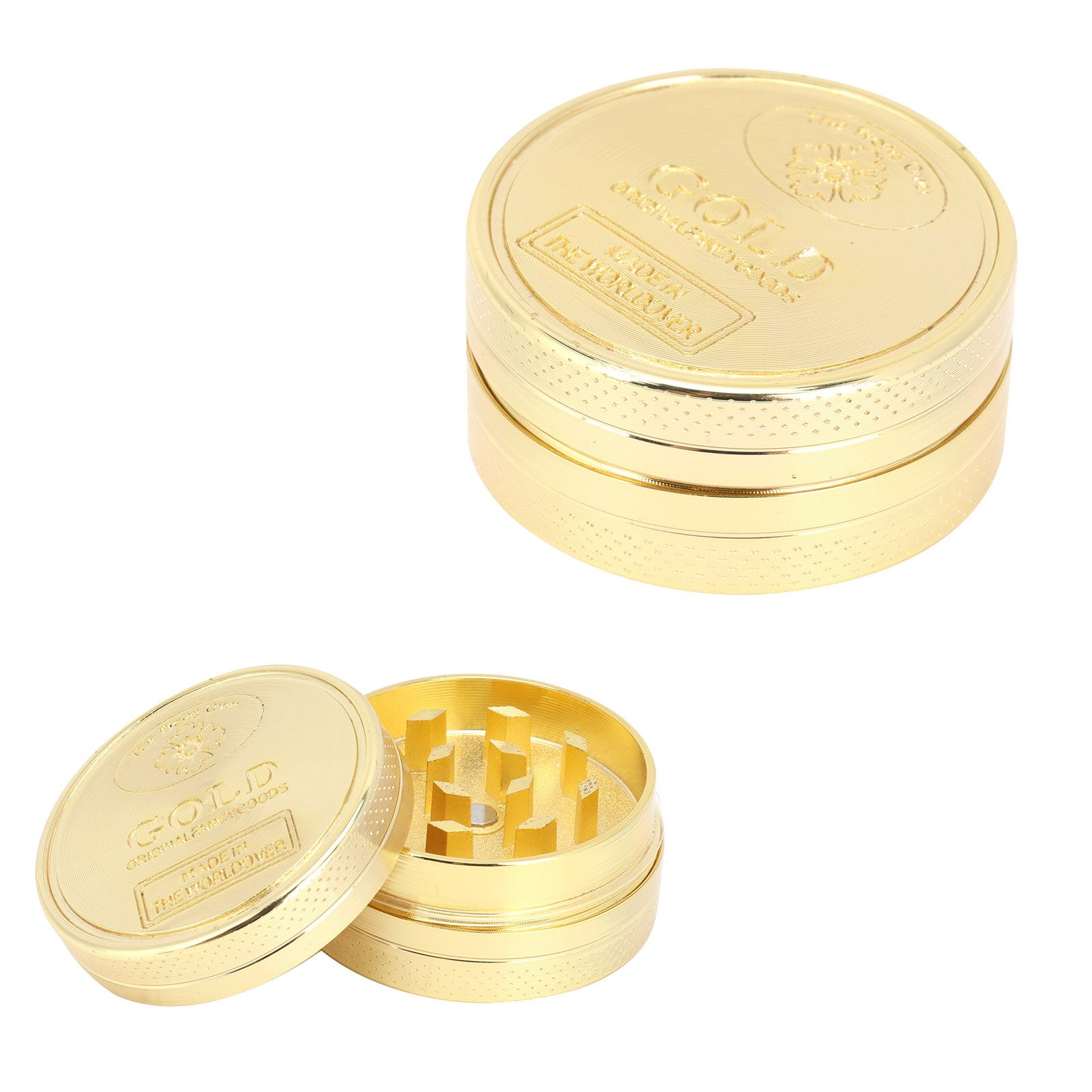 Golden Smoke Grinder Portable Mini Zinc Alloy Smoke Leaf Crusher Crushing view 5
