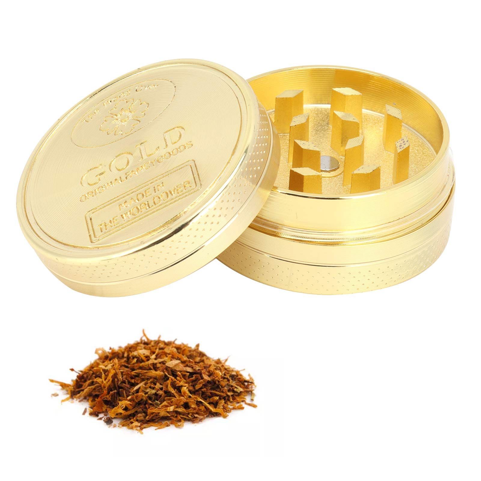 Golden Smoke Grinder Portable Mini Zinc Alloy Smoke Leaf Crusher Crushing view 12