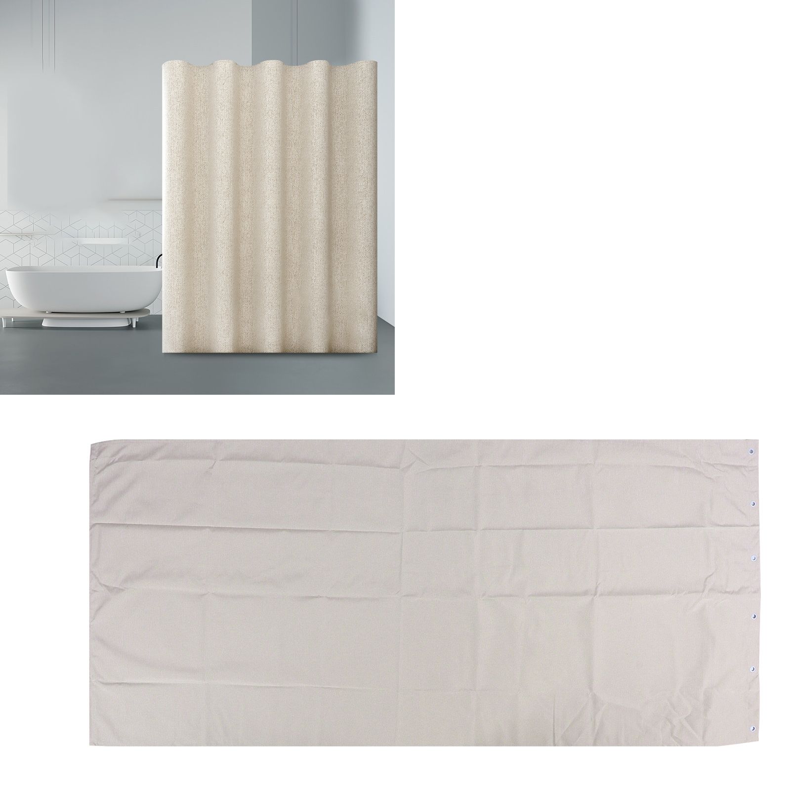 Shower Curtain Polyester Fabric Waterproof Thicken Bath Curtain Partition for view 11