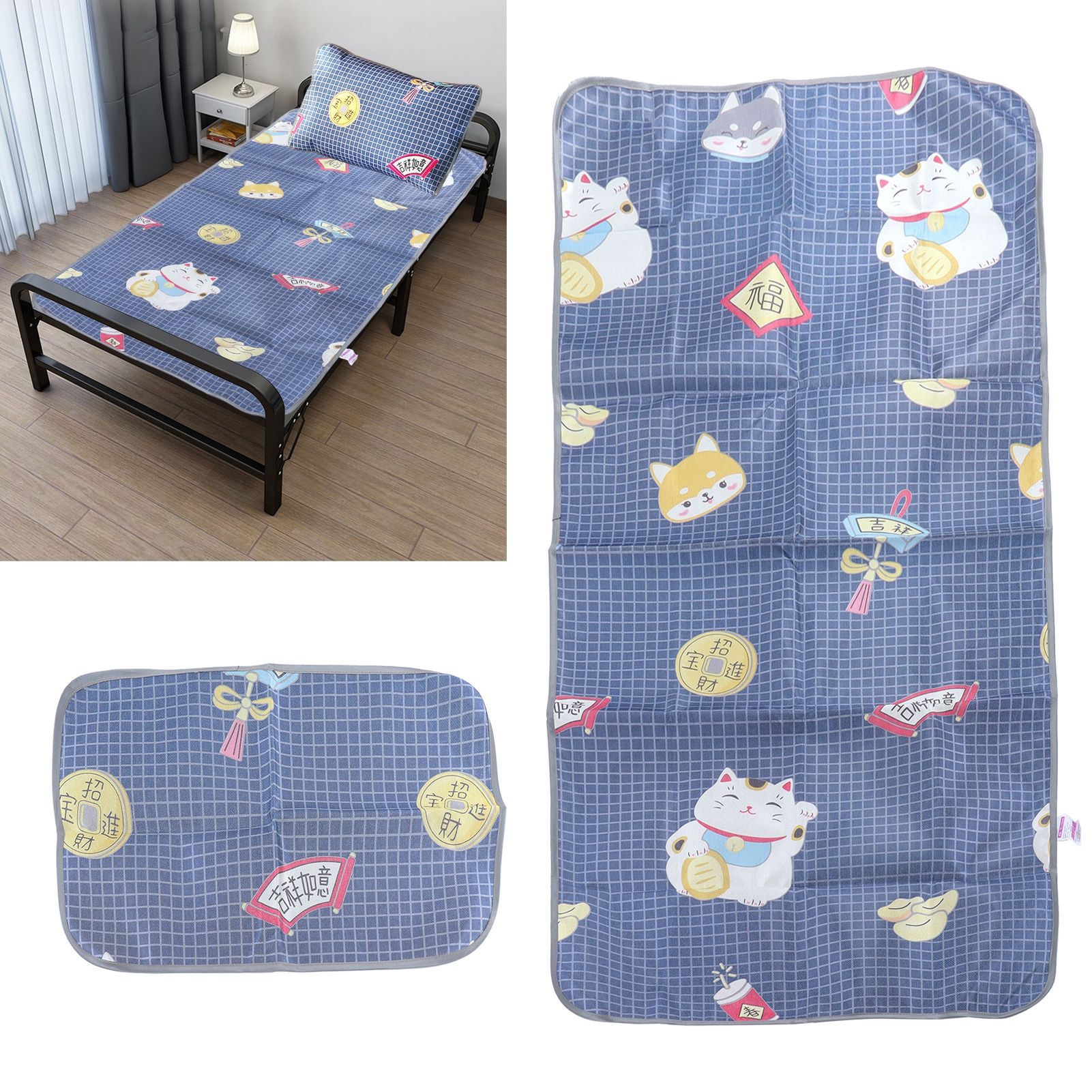Summer Cool Mat Washable Folding Sleeping Cooling Mat Bedspread with Pillow view 12