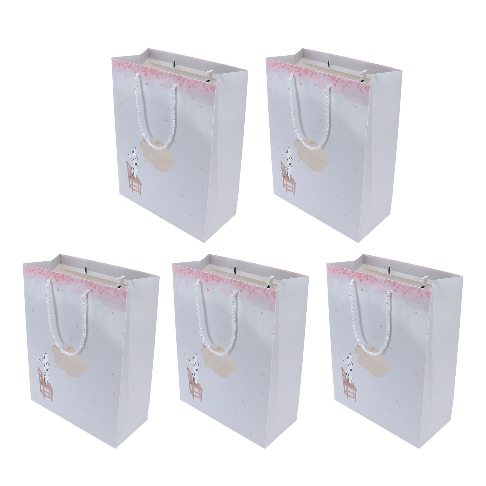 5Pcs Paper Bag Unique Cartoon Portable Shopping Tote Presents Bag for Gift view 6