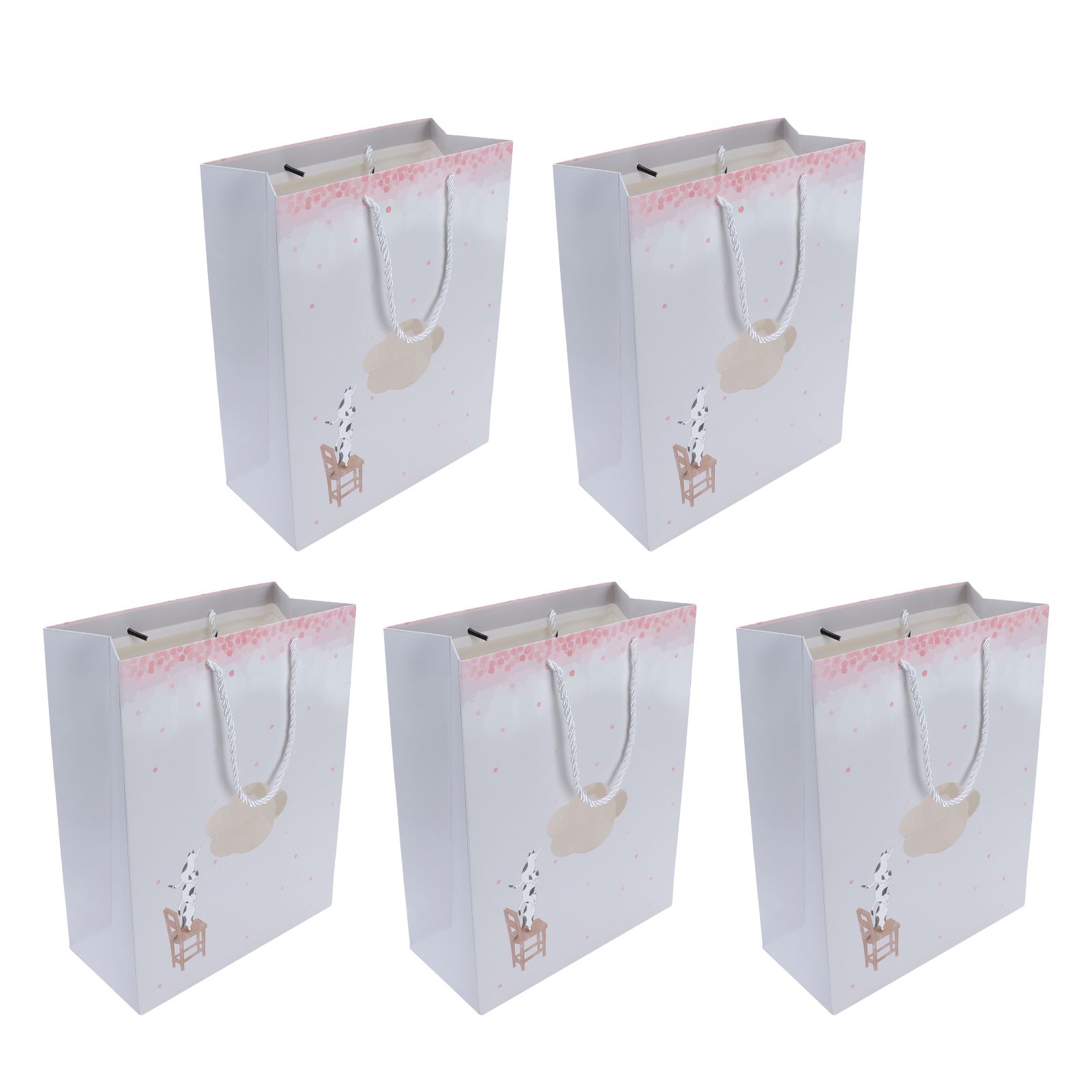 5Pcs Paper Bag Unique Cartoon Portable Shopping Tote Presents Bag for Gift view 8
