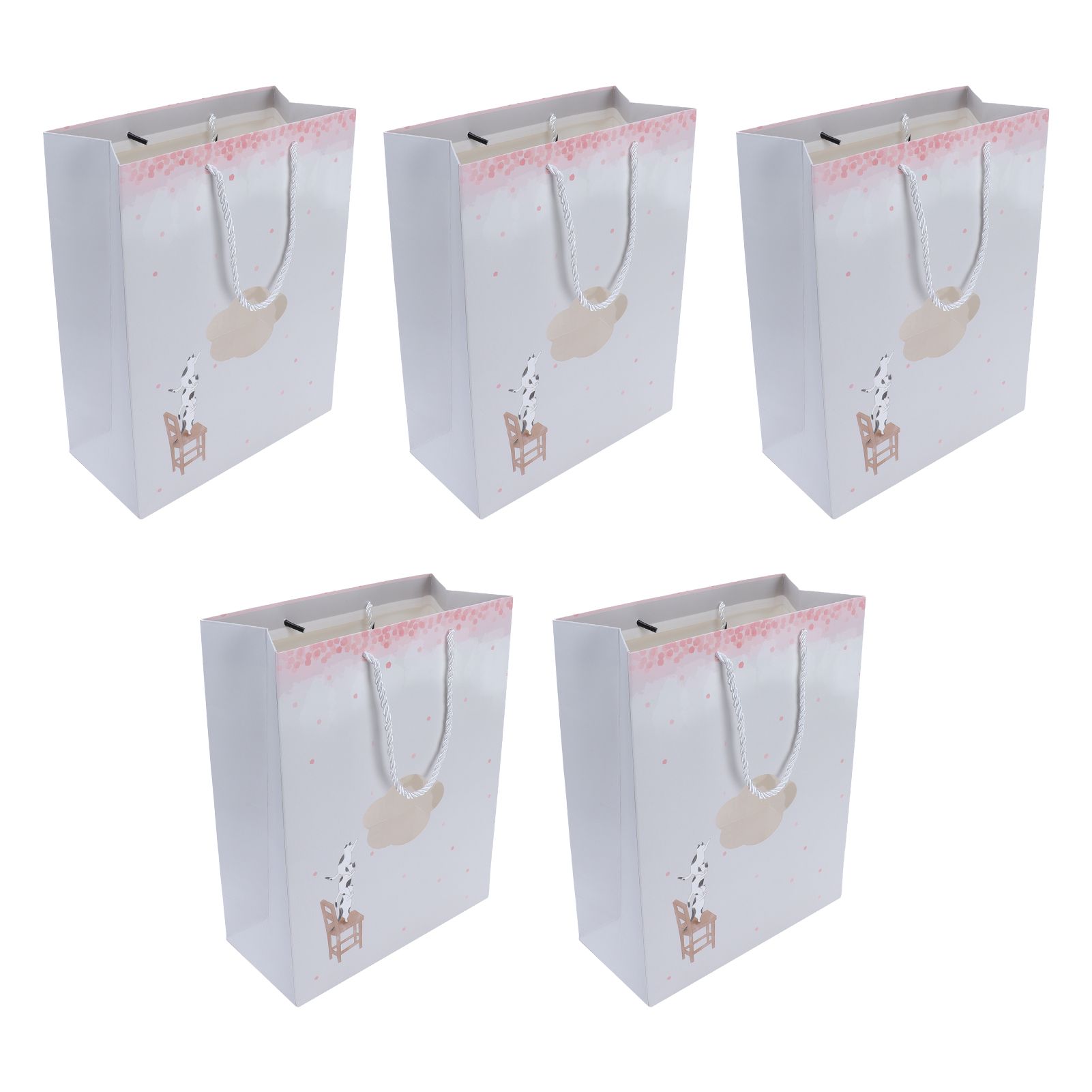 5Pcs Paper Bag Unique Cartoon Portable Shopping Tote Presents Bag for Gift view 10