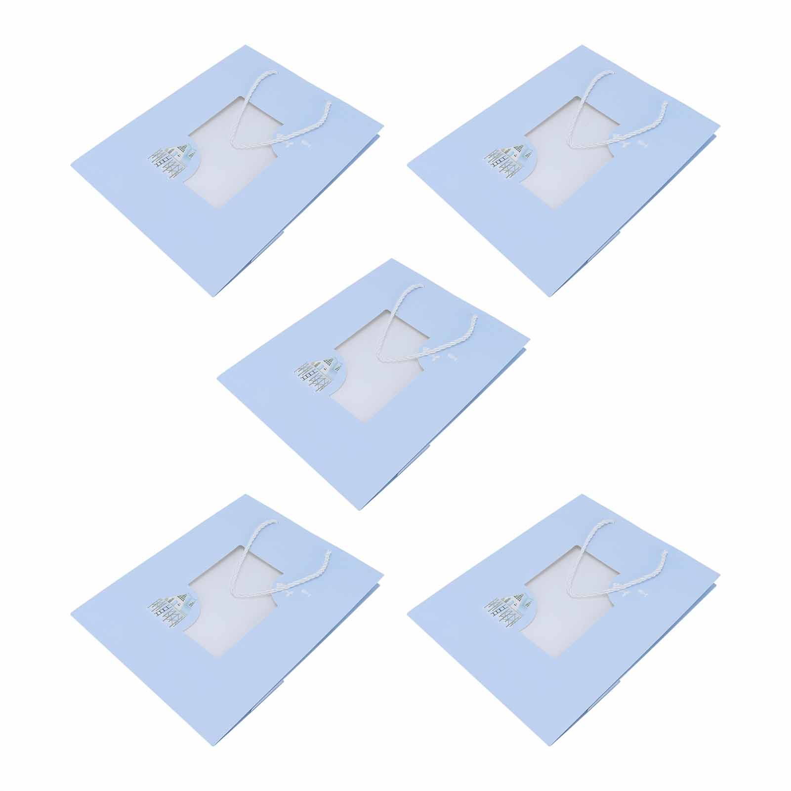 5Pcs Paper Bag Unique Cartoon Portable Shopping Tote Presents Bag for Gift view 2