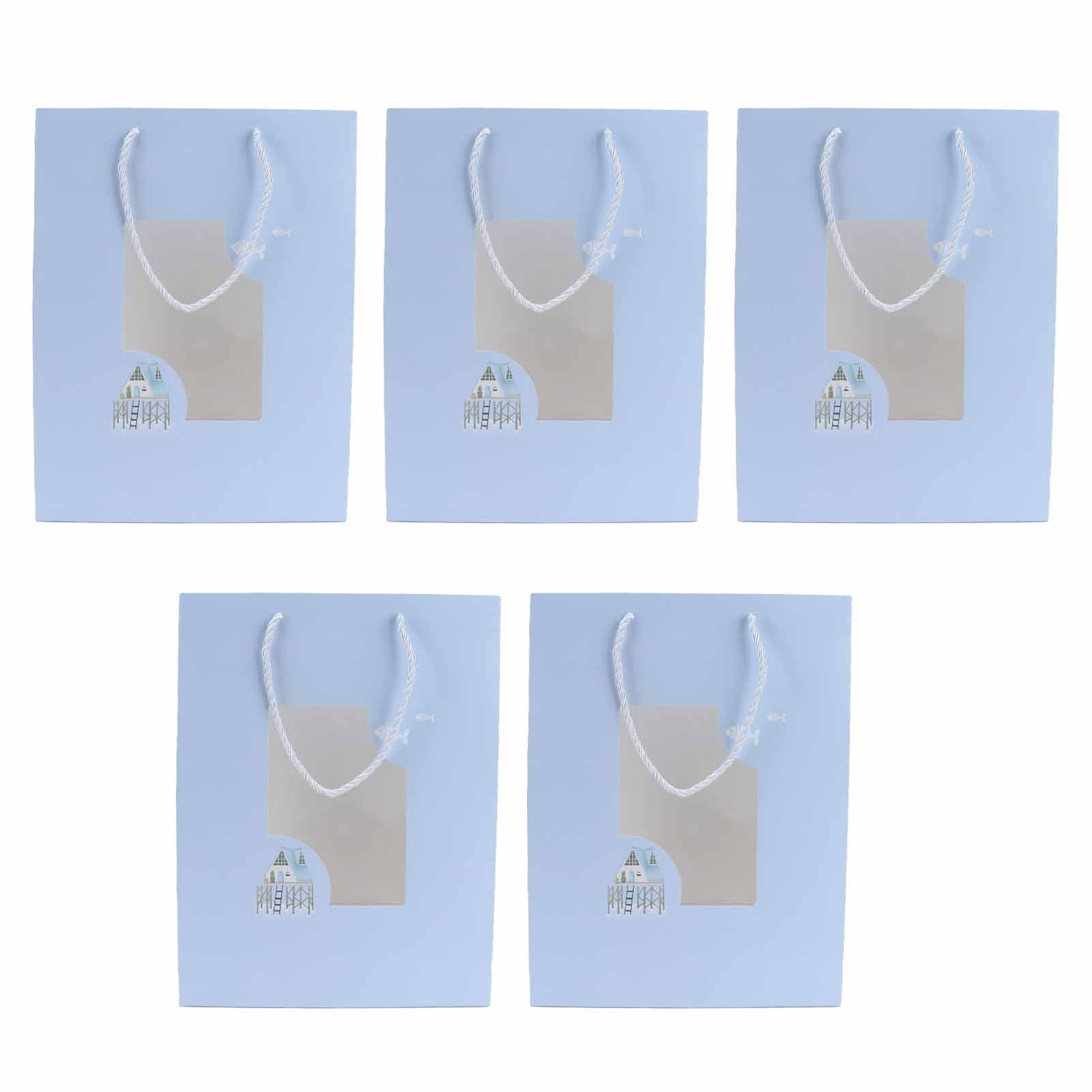 5Pcs Paper Bag Unique Cartoon Portable Shopping Tote Presents Bag for Gift view 3