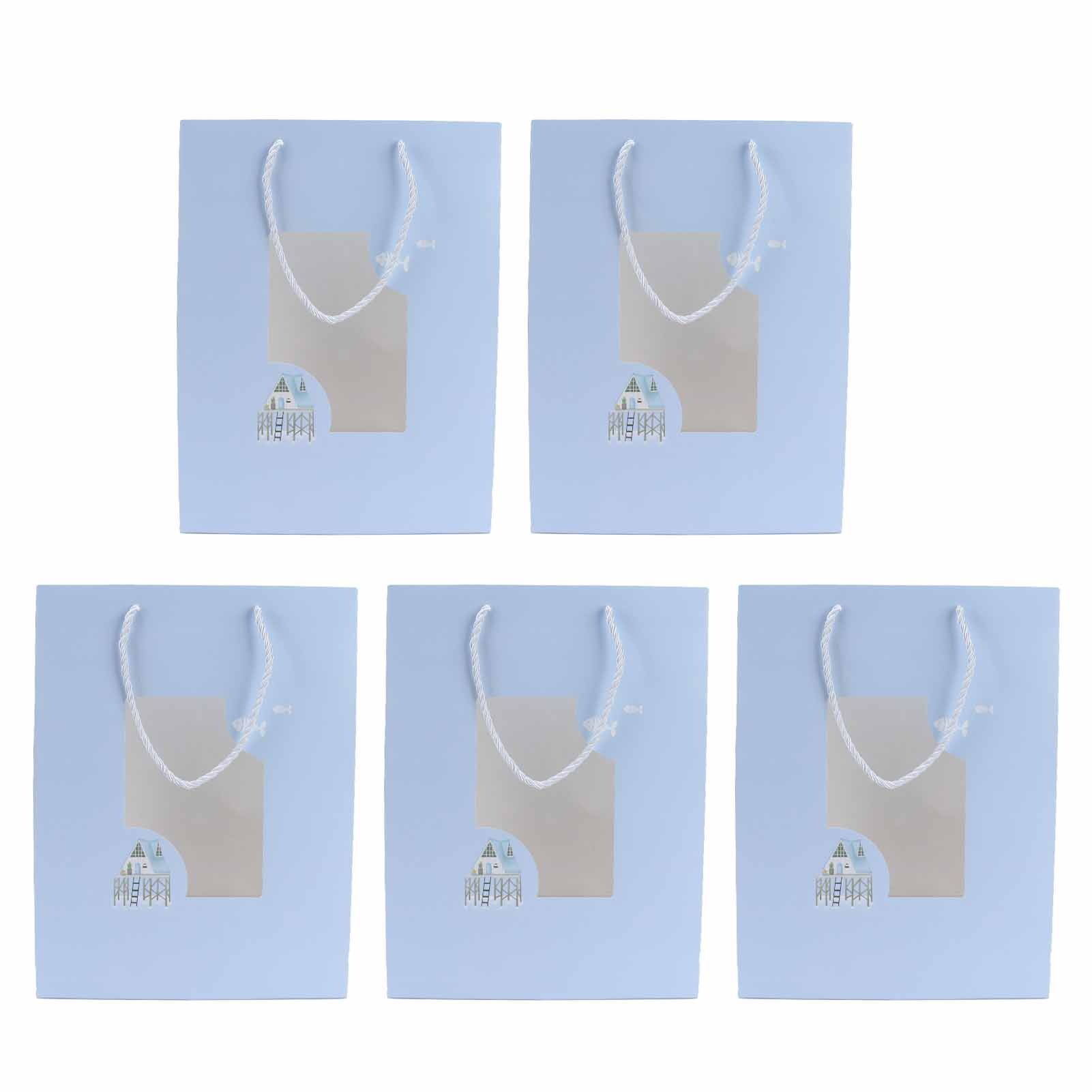 5Pcs Paper Bag Unique Cartoon Portable Shopping Tote Presents Bag for Gift view 4