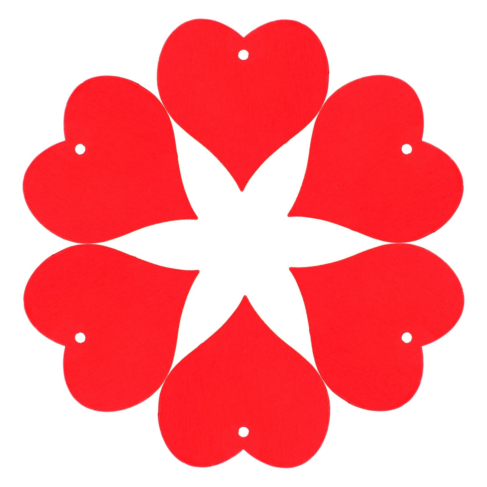 100Pcs Wood Slices HandMade Red HeartShaped Pendant Crafts DIY Wedding Decoration