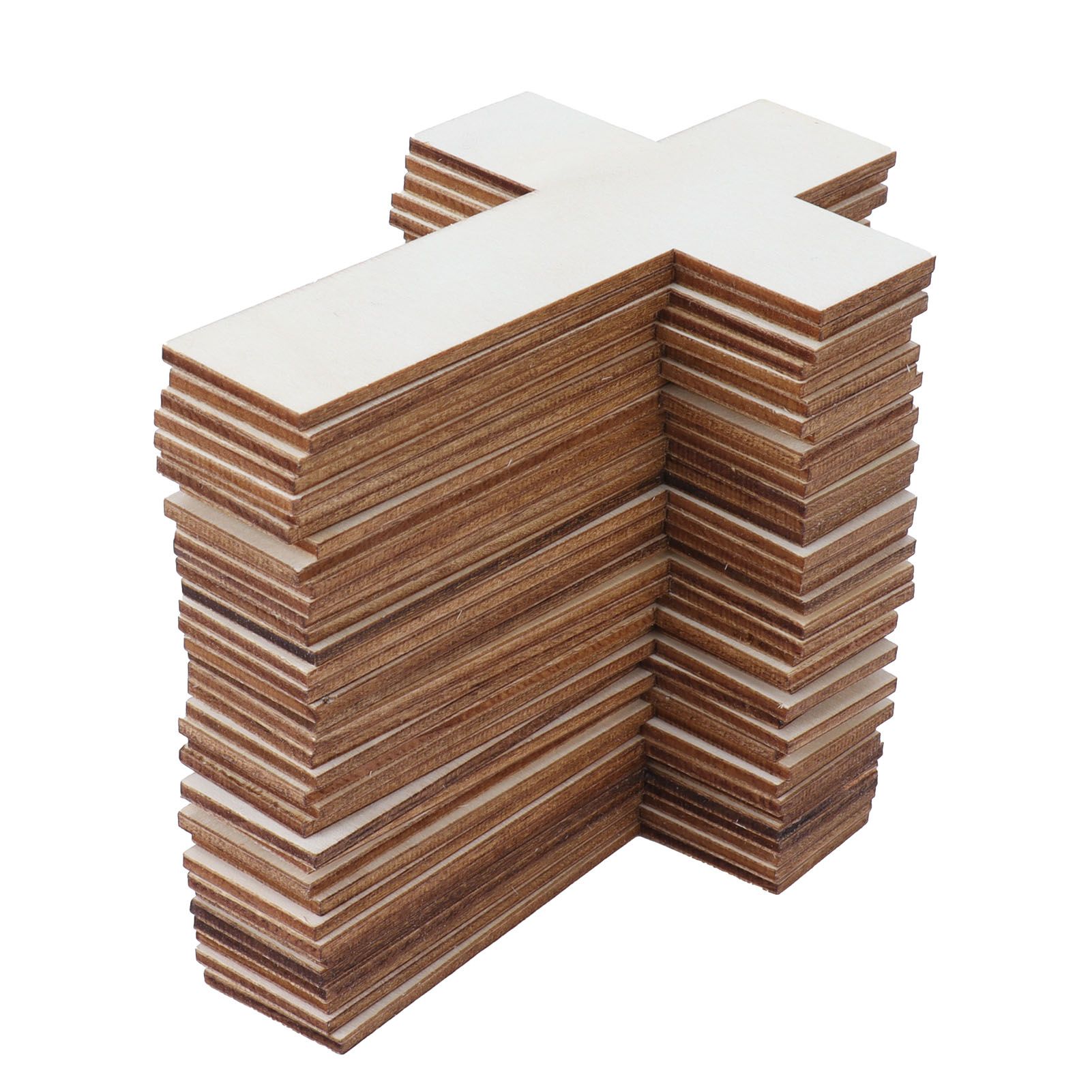 36Pcs Wooden Cross Ornaments DIY Crafts Kits for Family Dining Table Wedding Party — image 1