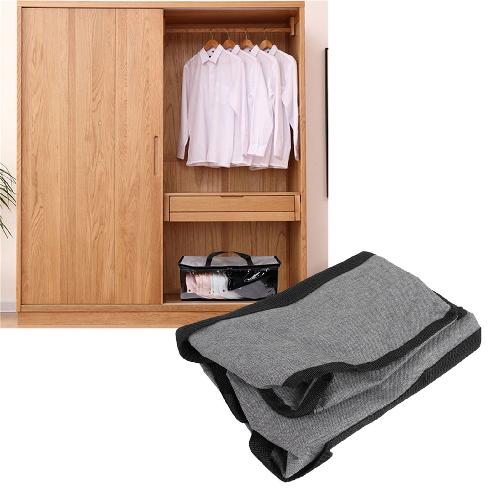 PVC Storage Bag Organizer Dustproof Zippered Tote Bag with Handles Home Travel view 12