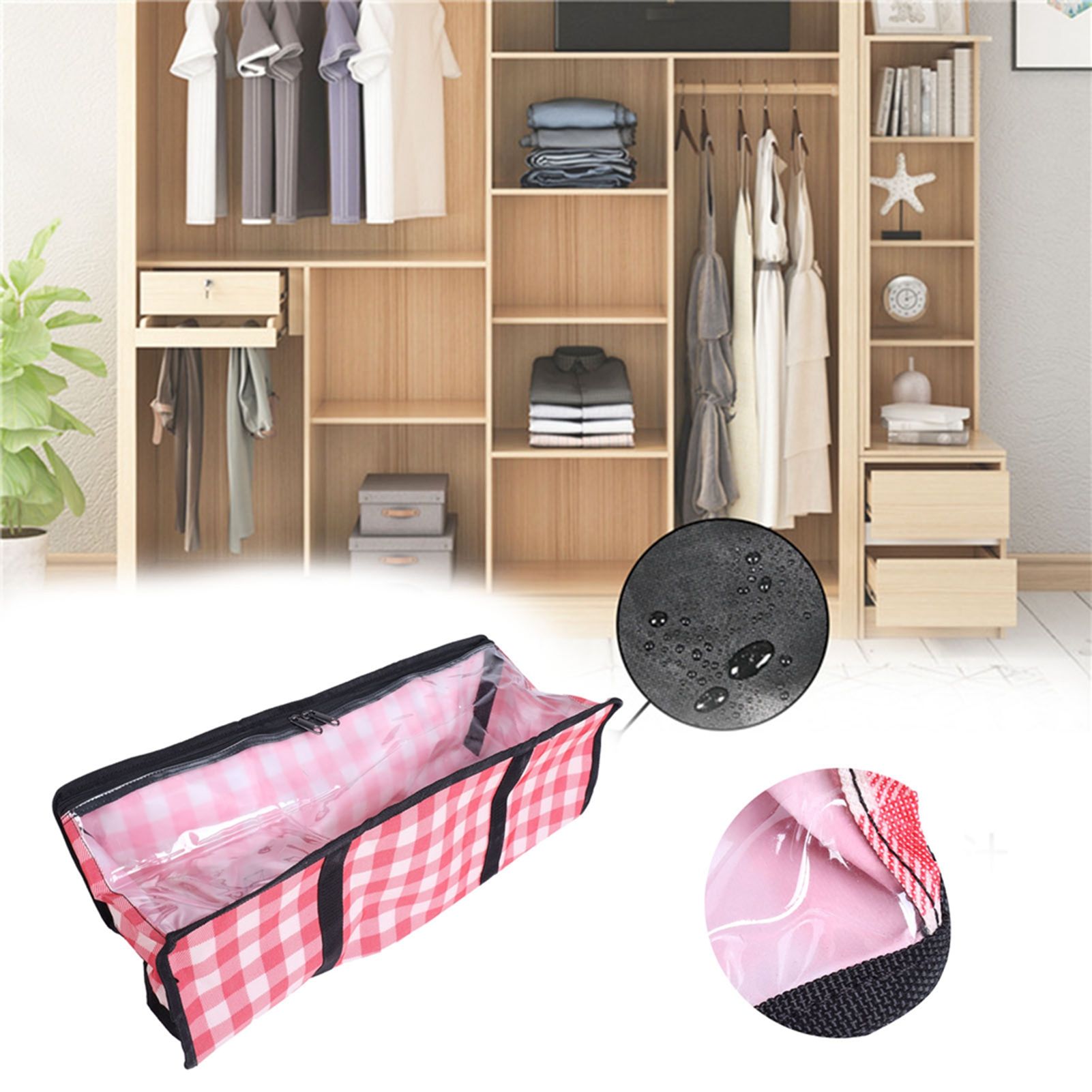 PVC Storage Bag Organizer Dustproof Zippered Tote Bag with Handles Home Travel view 11