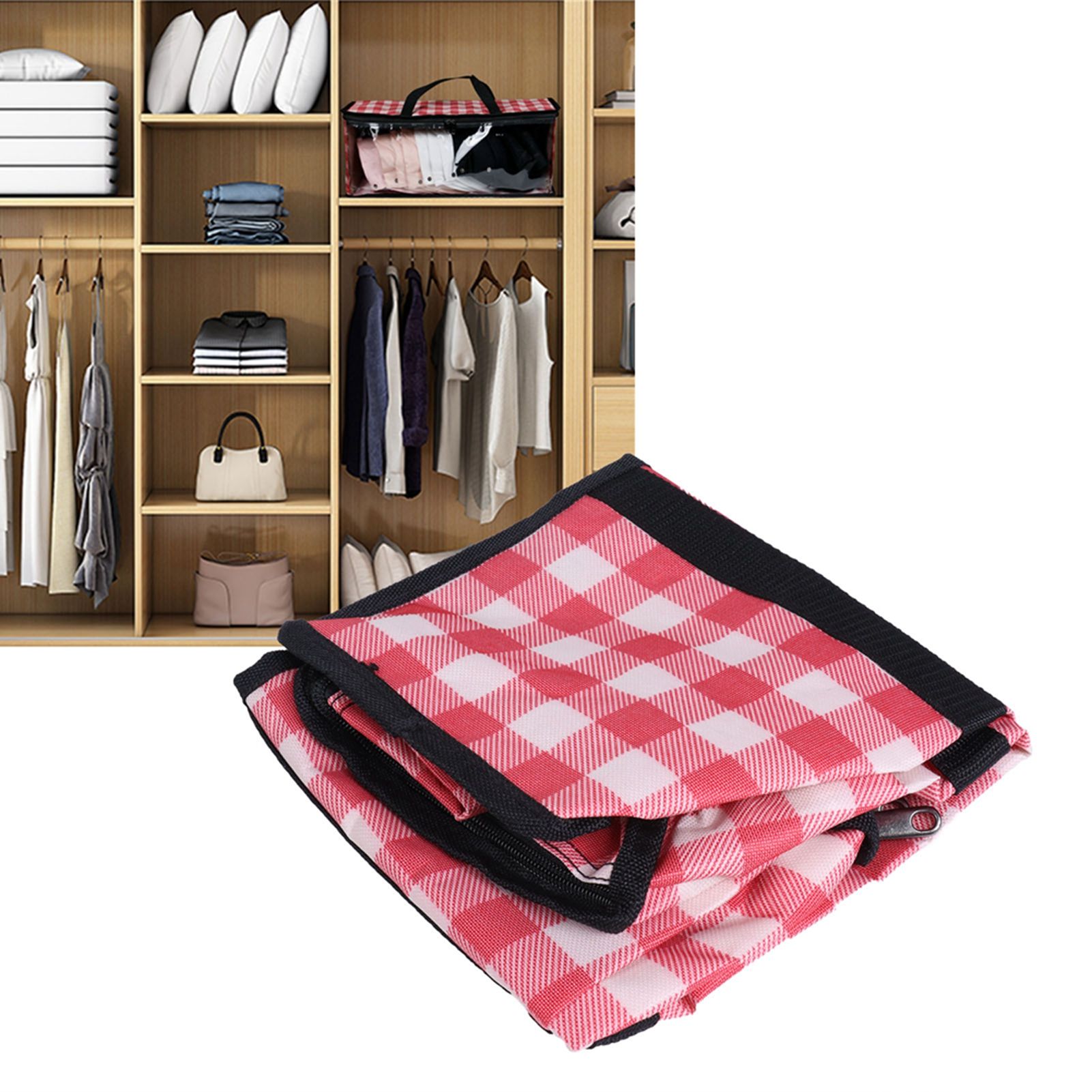 PVC Storage Bag Organizer Dustproof Zippered Tote Bag with Handles Home Travel view 12