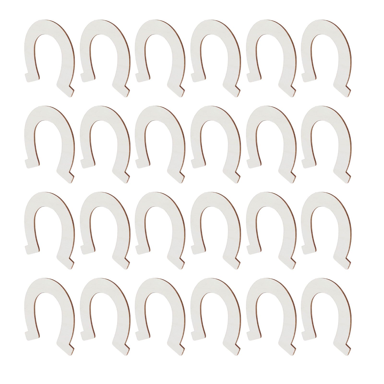 24Pcs DIY Wood Slices Horseshoe Shape Unfinished Cutouts Pendant HandMade view 3