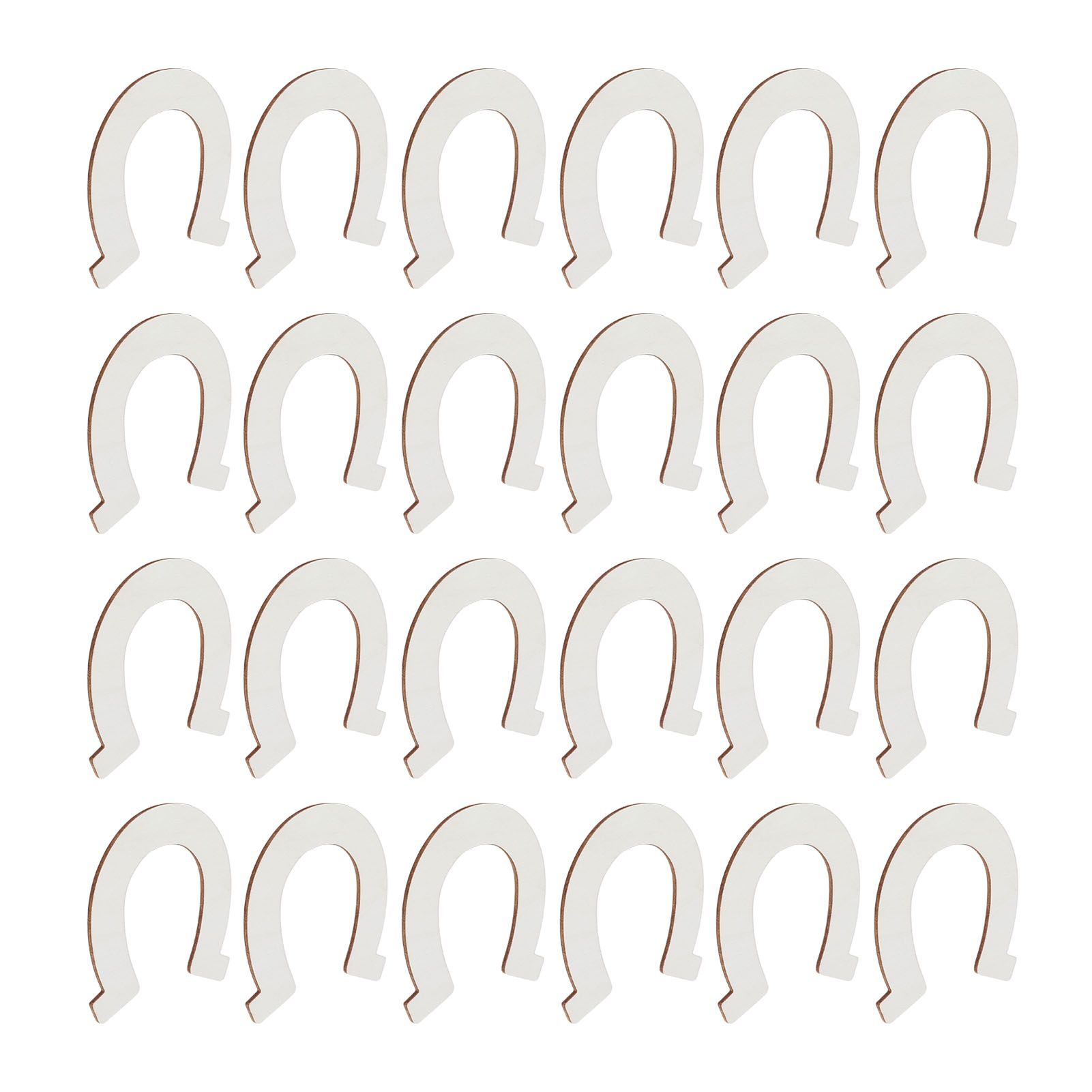 24Pcs DIY Wood Slices Horseshoe Shape Unfinished Cutouts Pendant HandMade view 4