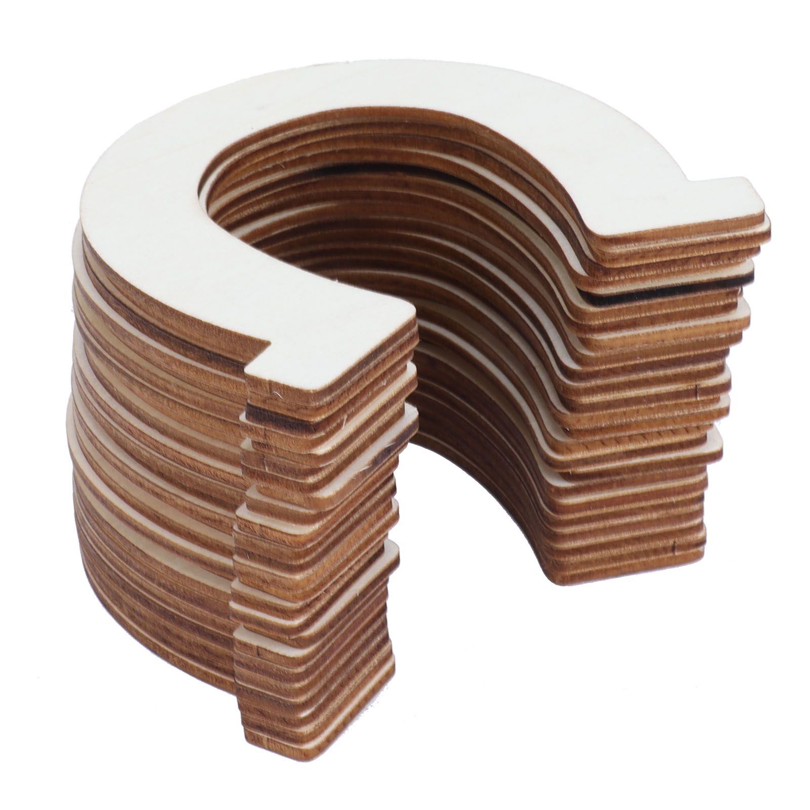 24Pcs DIY Wood Slices Horseshoe Shape Unfinished Cutouts Pendant HandMade view 5