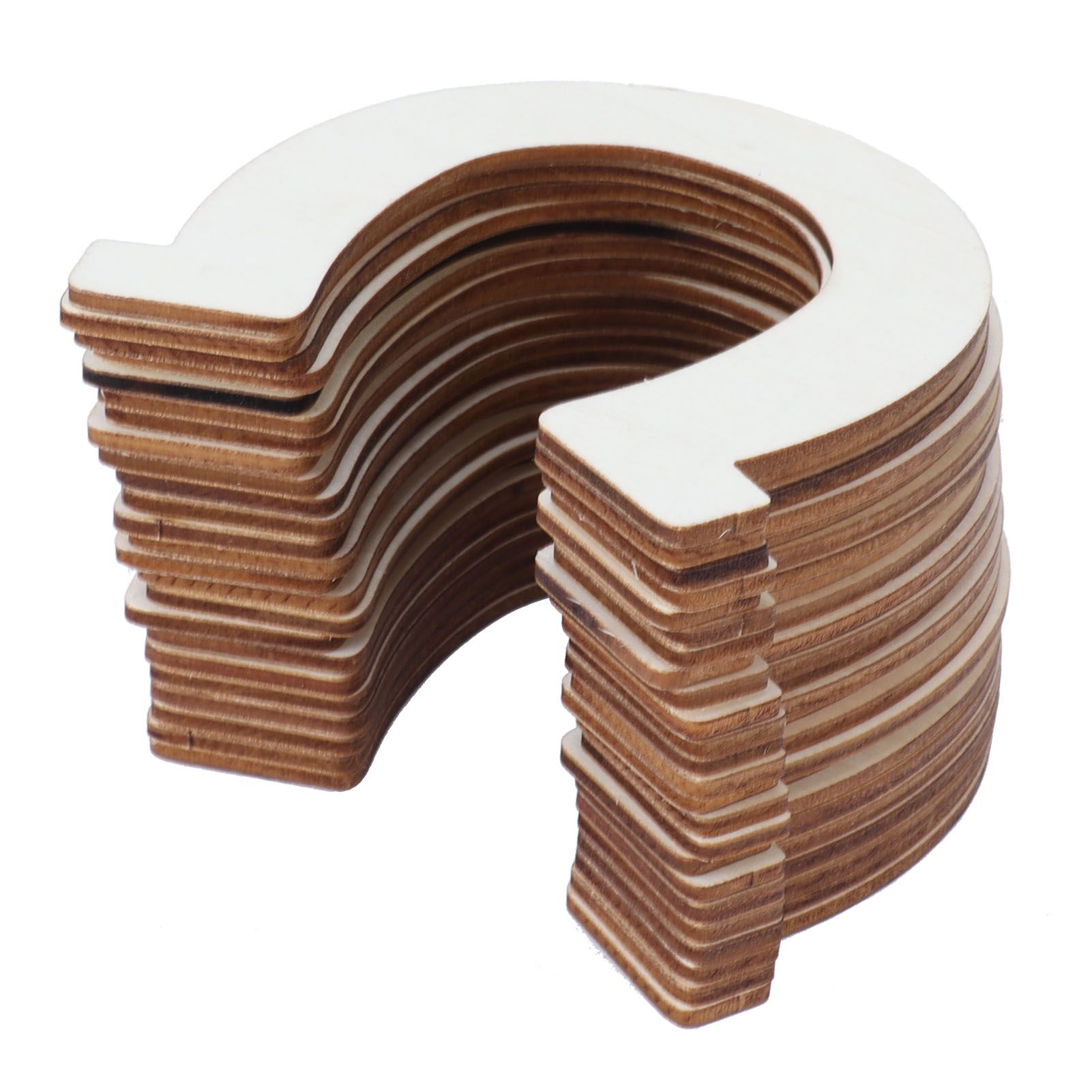 24Pcs DIY Wood Slices Horseshoe Shape Unfinished Cutouts Pendant HandMade view 6