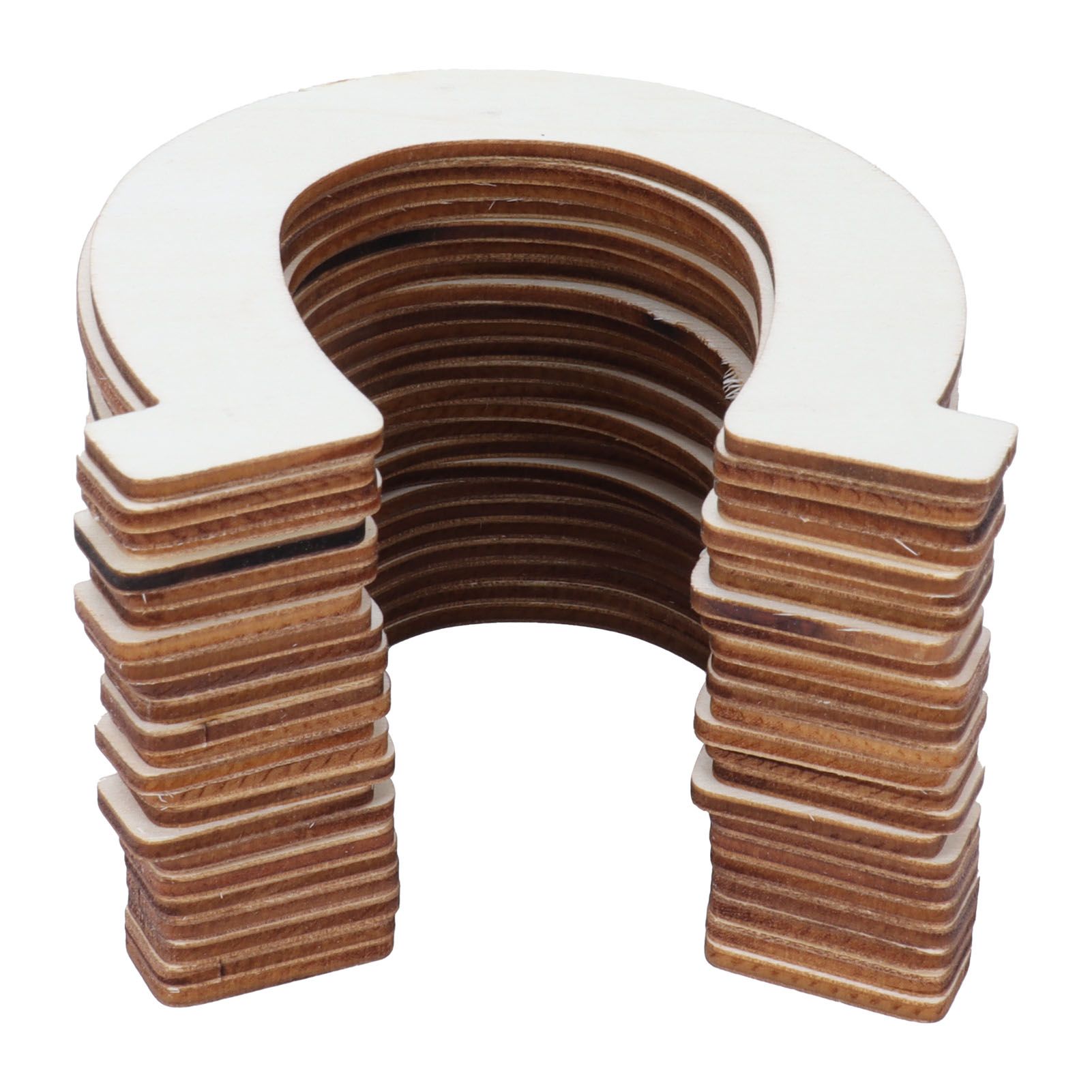 24Pcs DIY Wood Slices Horseshoe Shape Unfinished Cutouts Pendant HandMade view 7