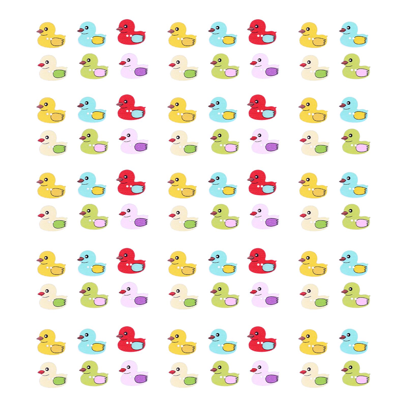 50Pcs DIY Wood Buttons Cute Cartoon Duck Pattern Buttons for DIY Crafts view 2