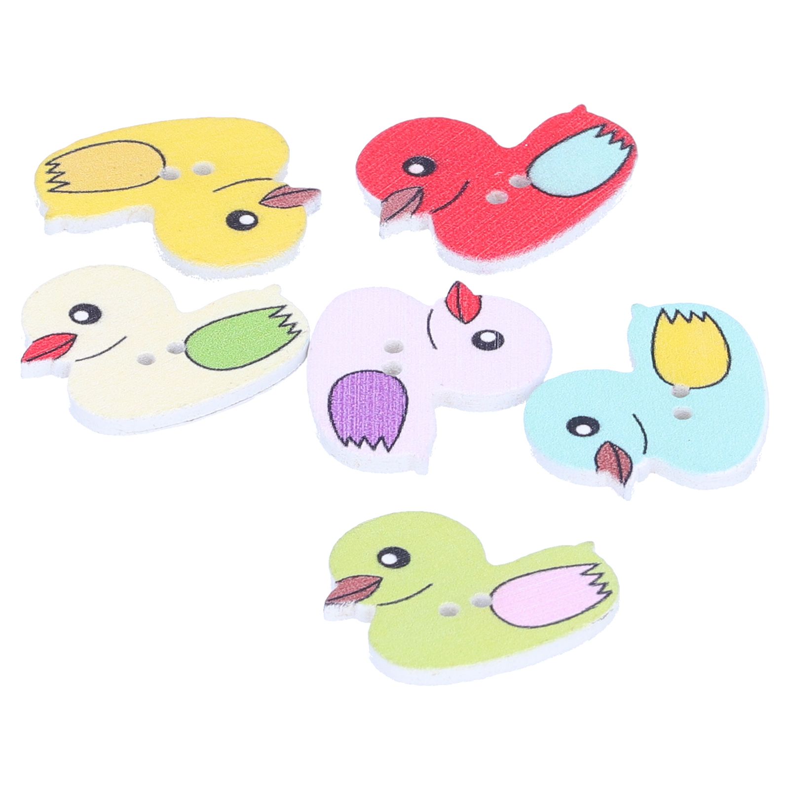 50Pcs DIY Wood Buttons Cute Cartoon Duck Pattern Buttons for DIY Crafts view 4